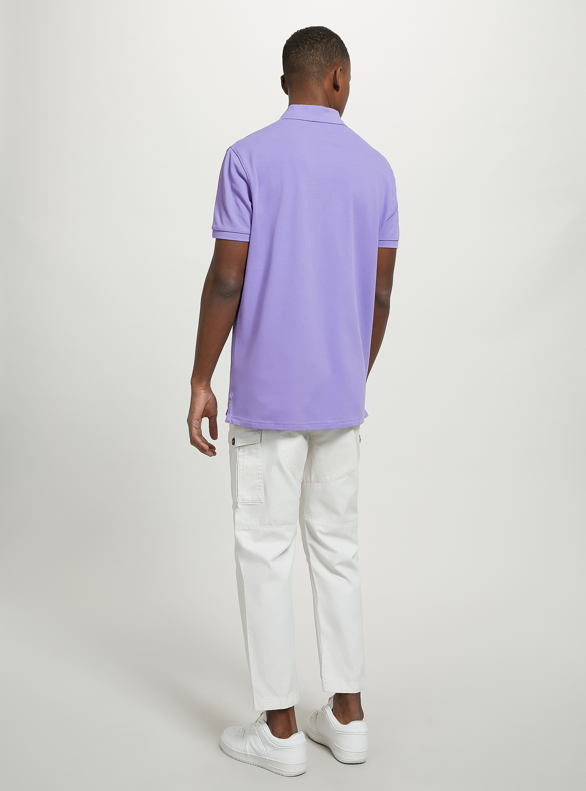 Polo de piqu&eacute; de algod&oacute;n con bordado, LC1 LILLAC DARK