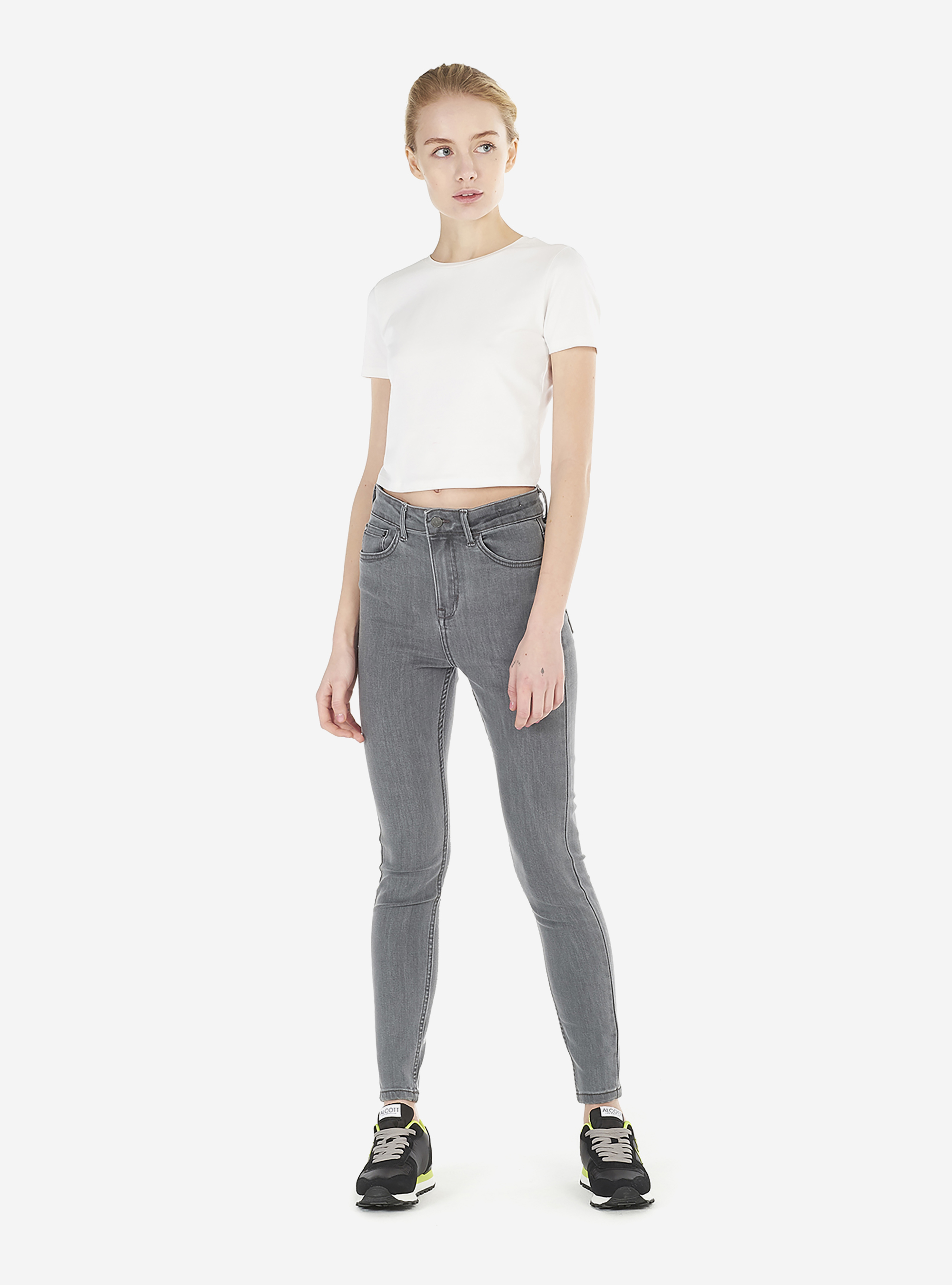 Denim skinny fit high rise, C112 GREY