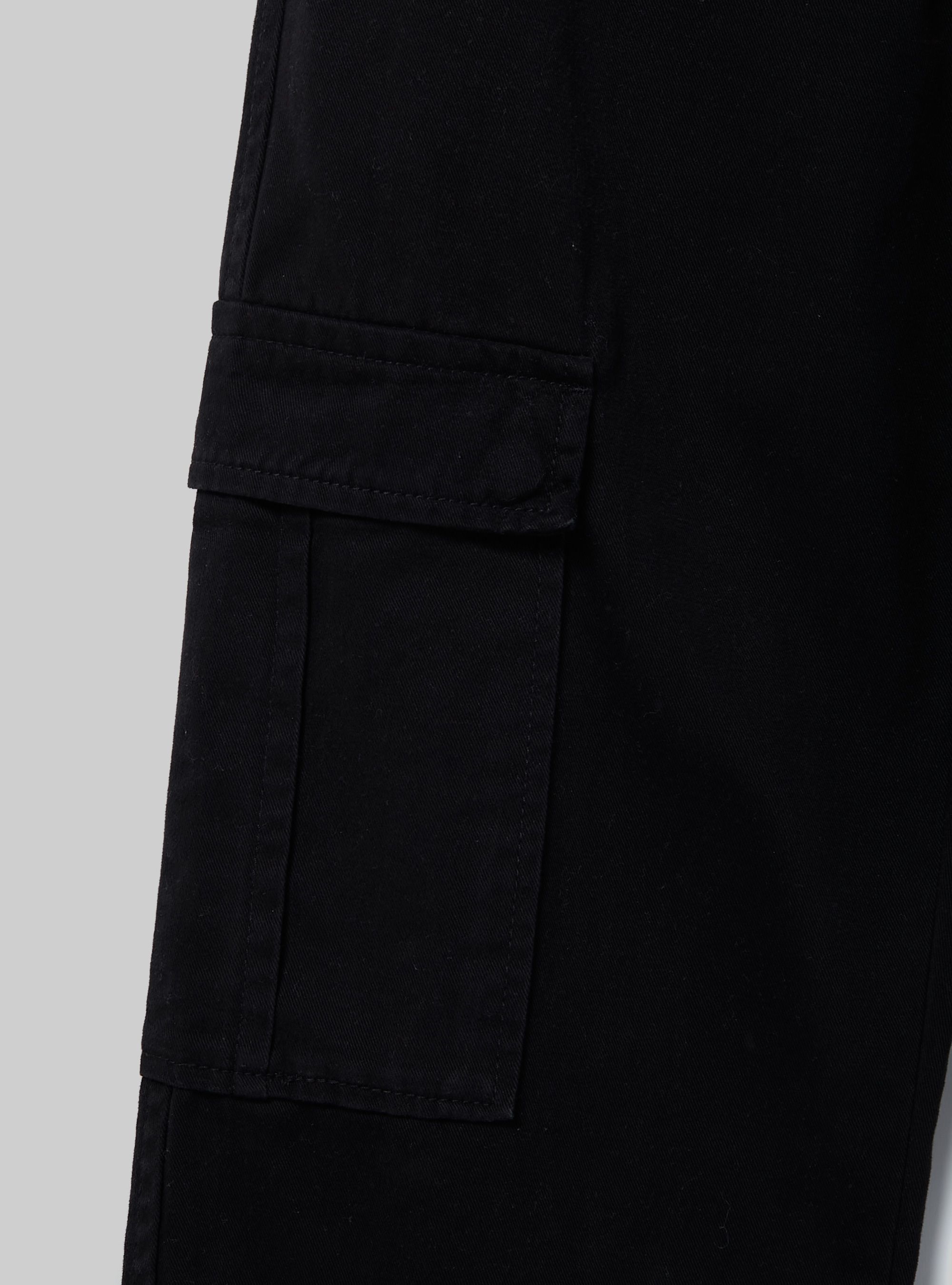 Pantalone cargo in twill, BK1 BLACK