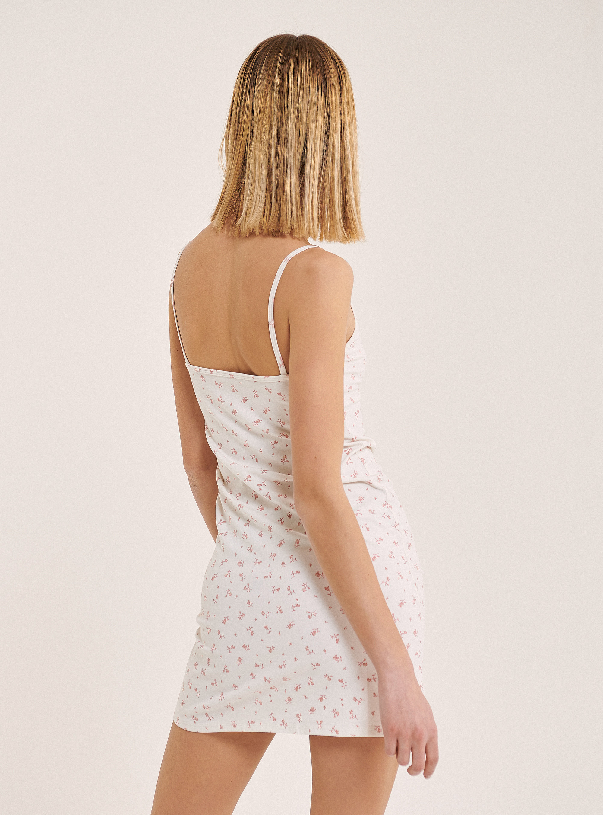 Floral dress, WHITE