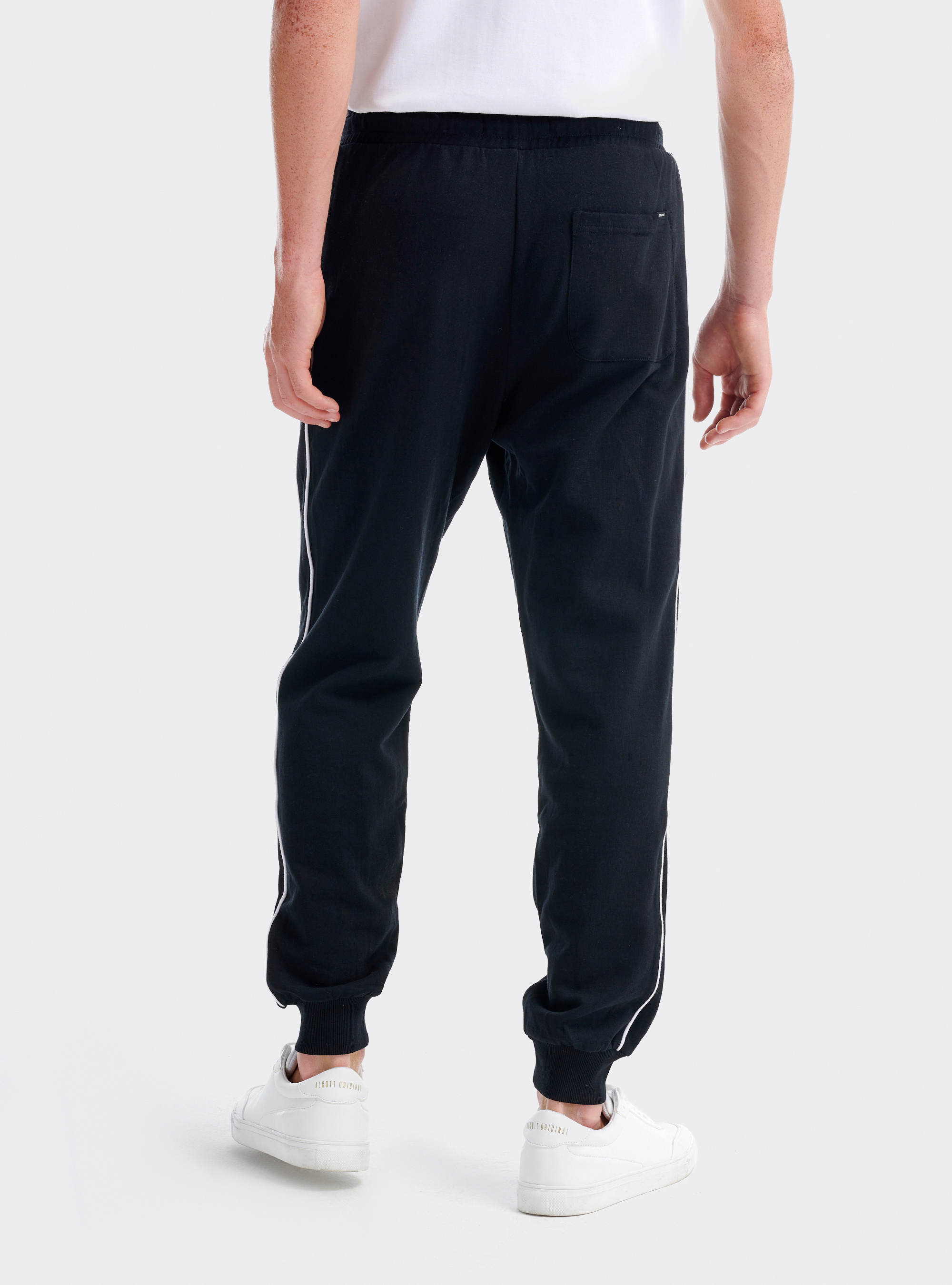 Pantalon de jogging avec bande contrastante et logo, C101 BLACK