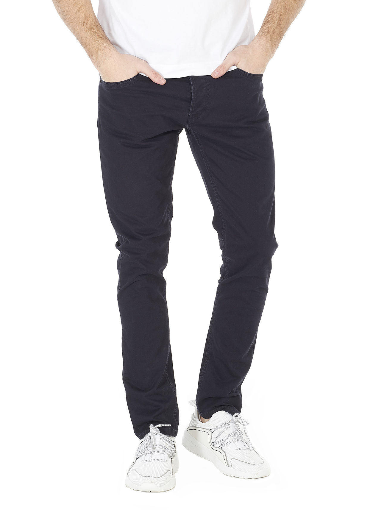 Pantaloni 5 tasche twill stretch, BLUE NAVY