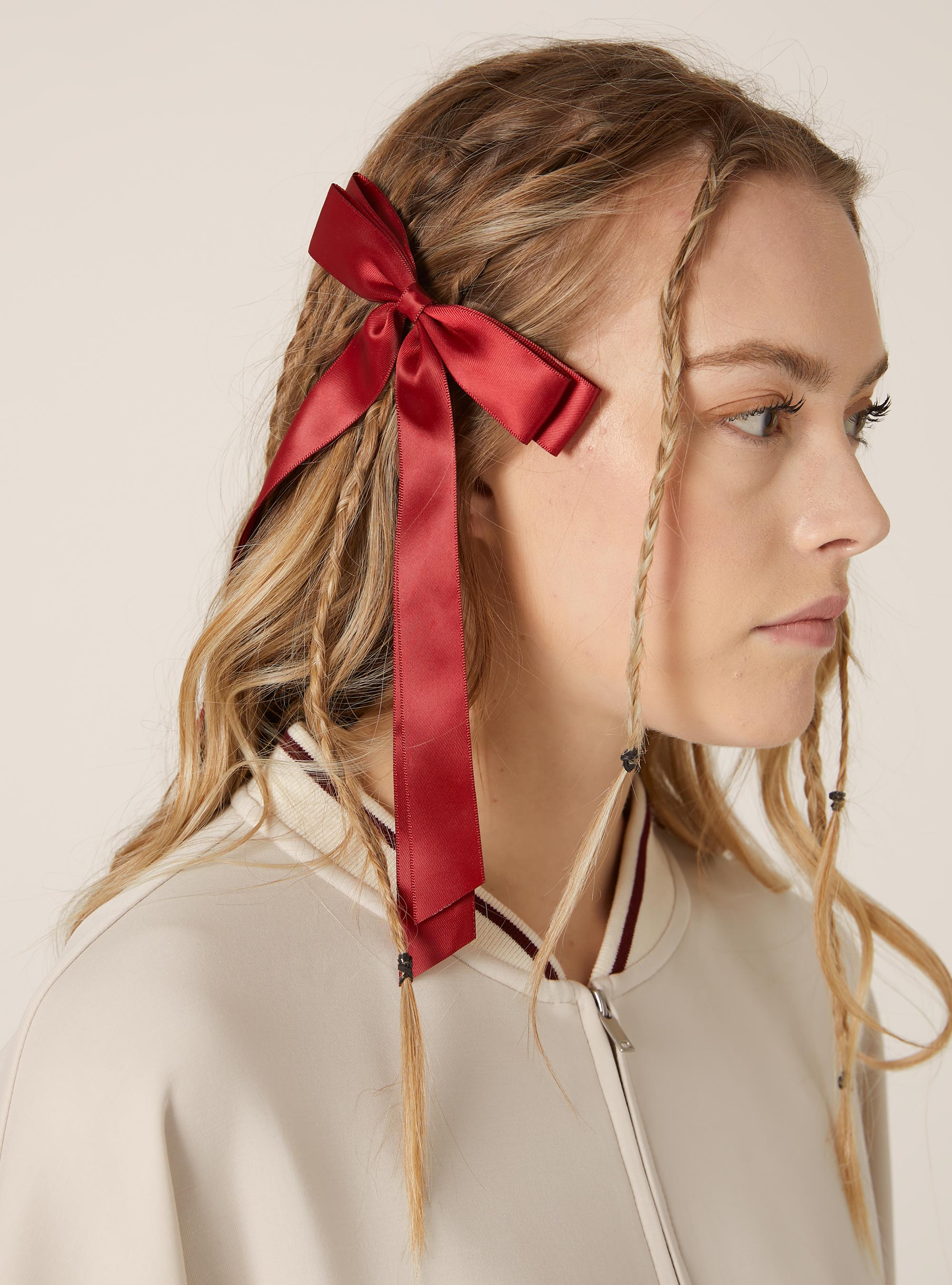 Fermaglio per capelli con fiocco satinato, BO2 BORDEAUX MEDIUM