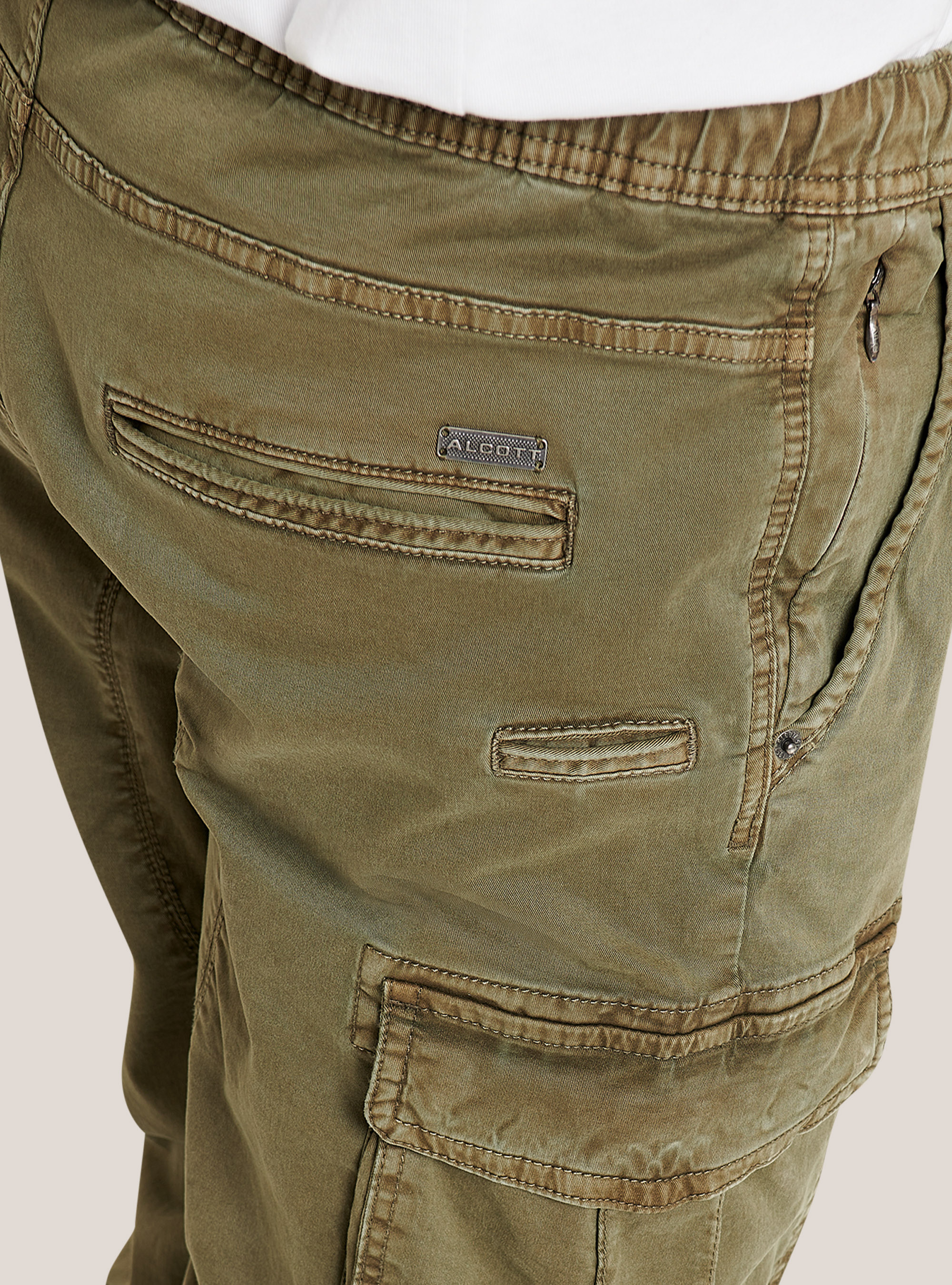 Stretch cotton twill cargo jogger, C6603 KAKY
