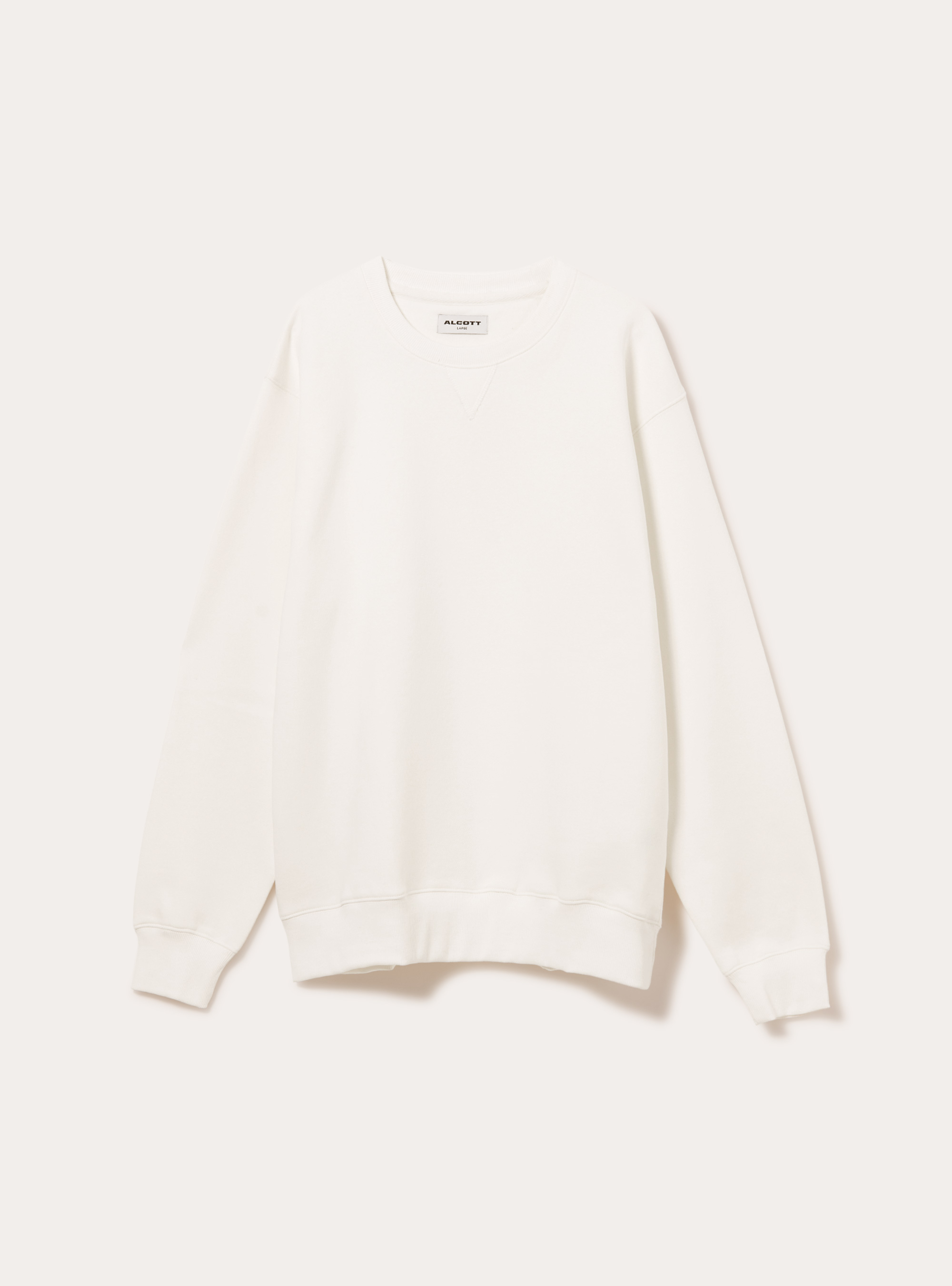 Solid color crew neck sweatshirt, WH2 WHITE