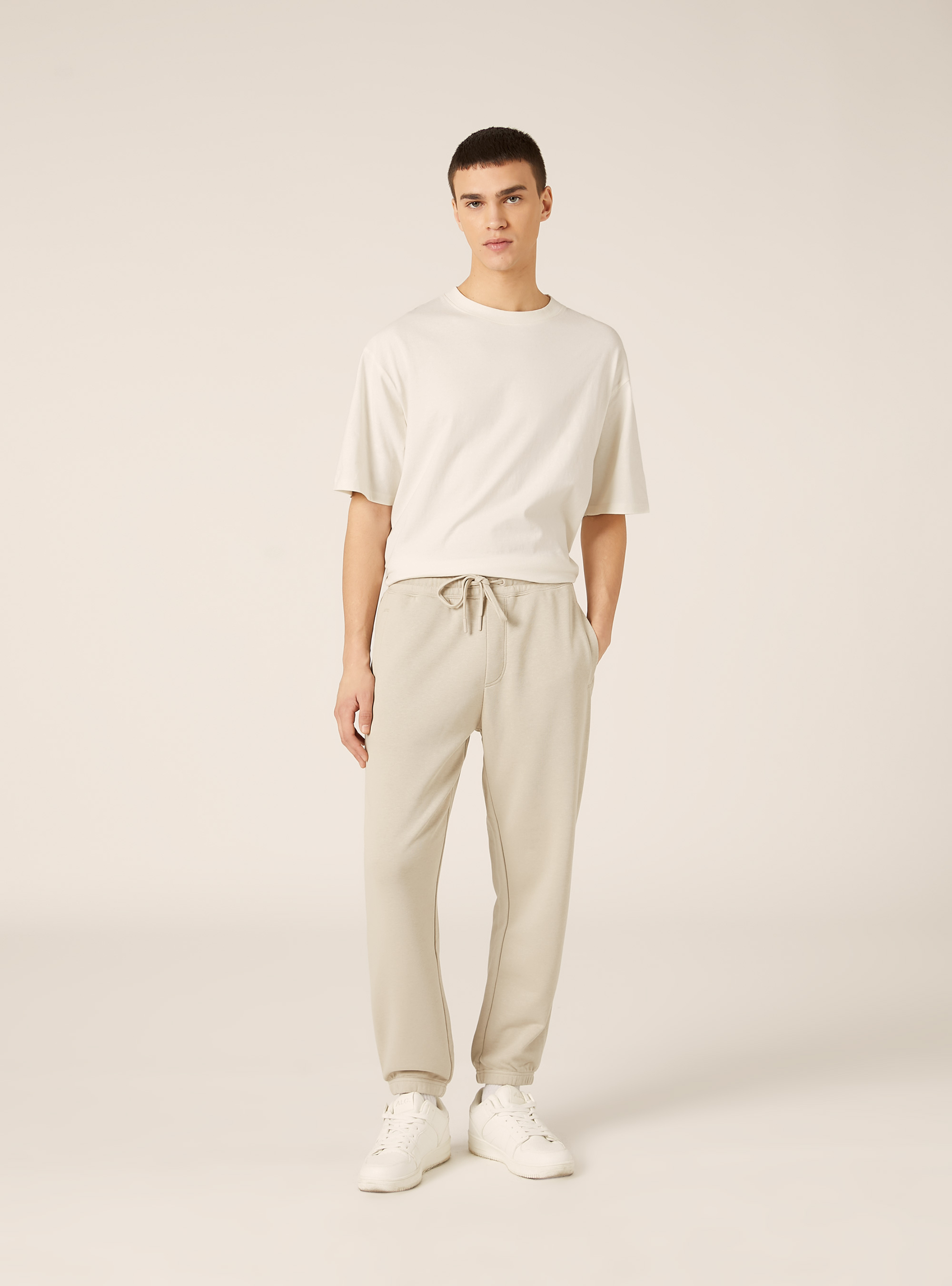 Pantaloni jogger in felpa, BG1 BEIGE DARK