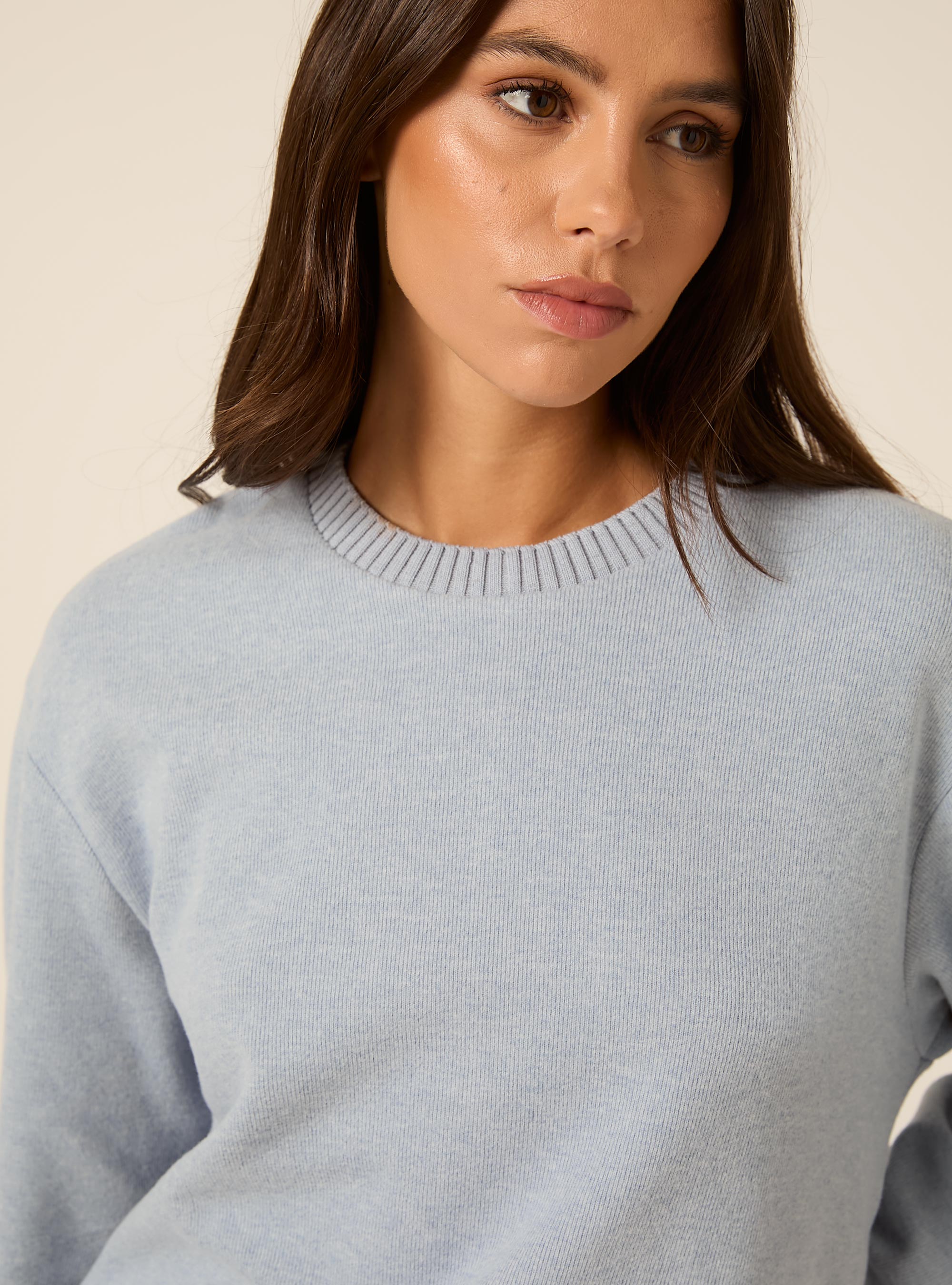 Maglia collo rotondo, MAZ2 AZURE MEL MEDIUM