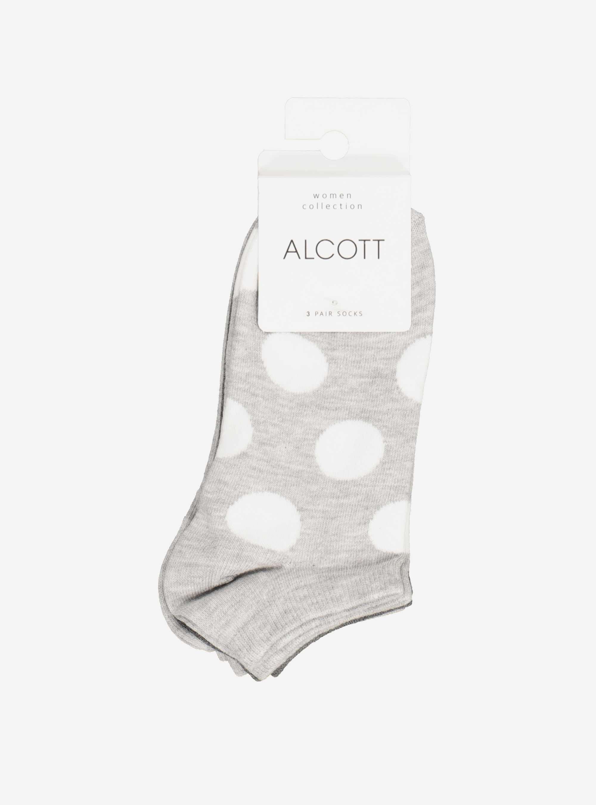 SOCKS THREE PAIRS, GREY MELANGE