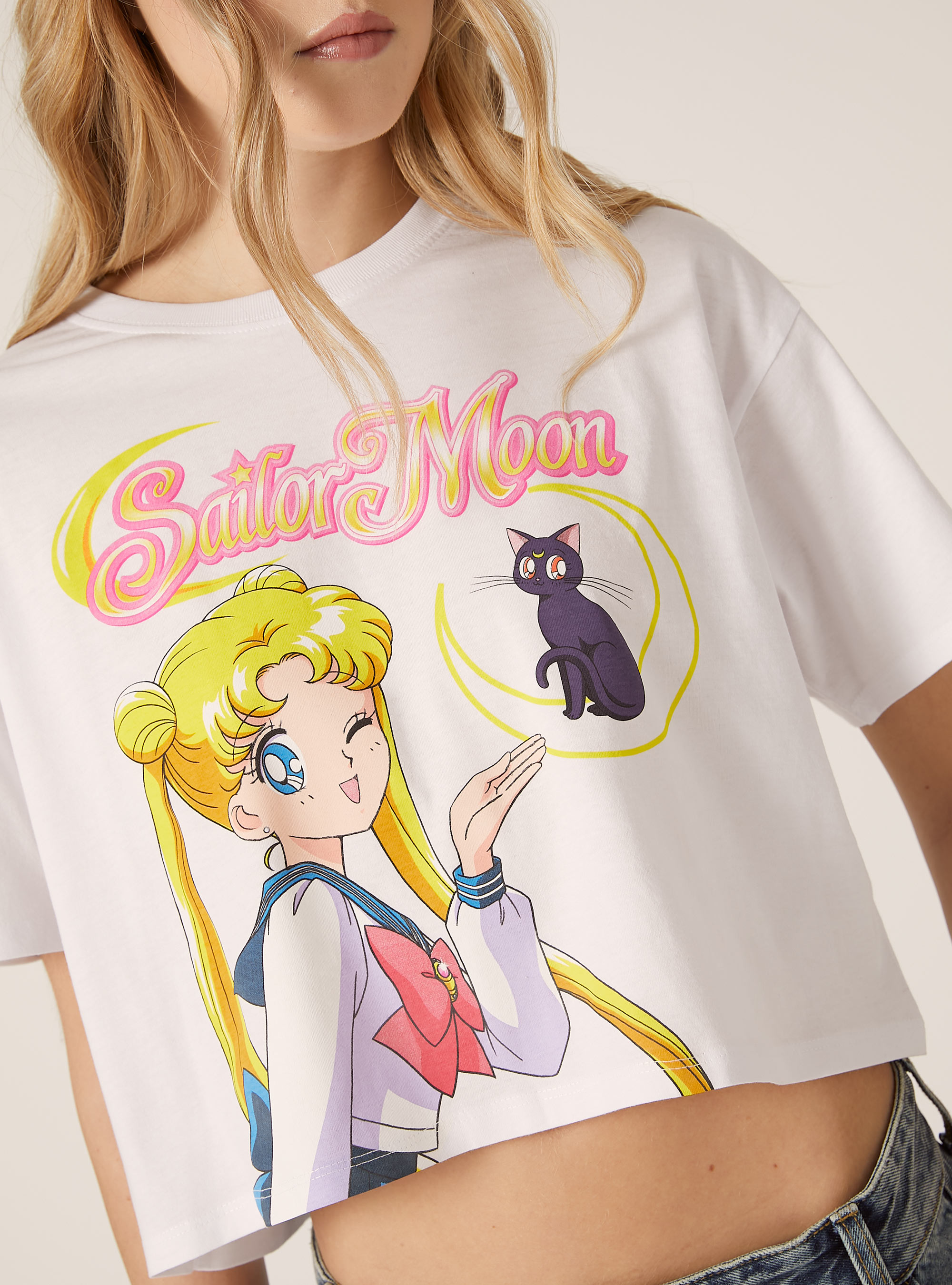 Sailor Moon / Camiseta corta Alcott, WH3 WHITE