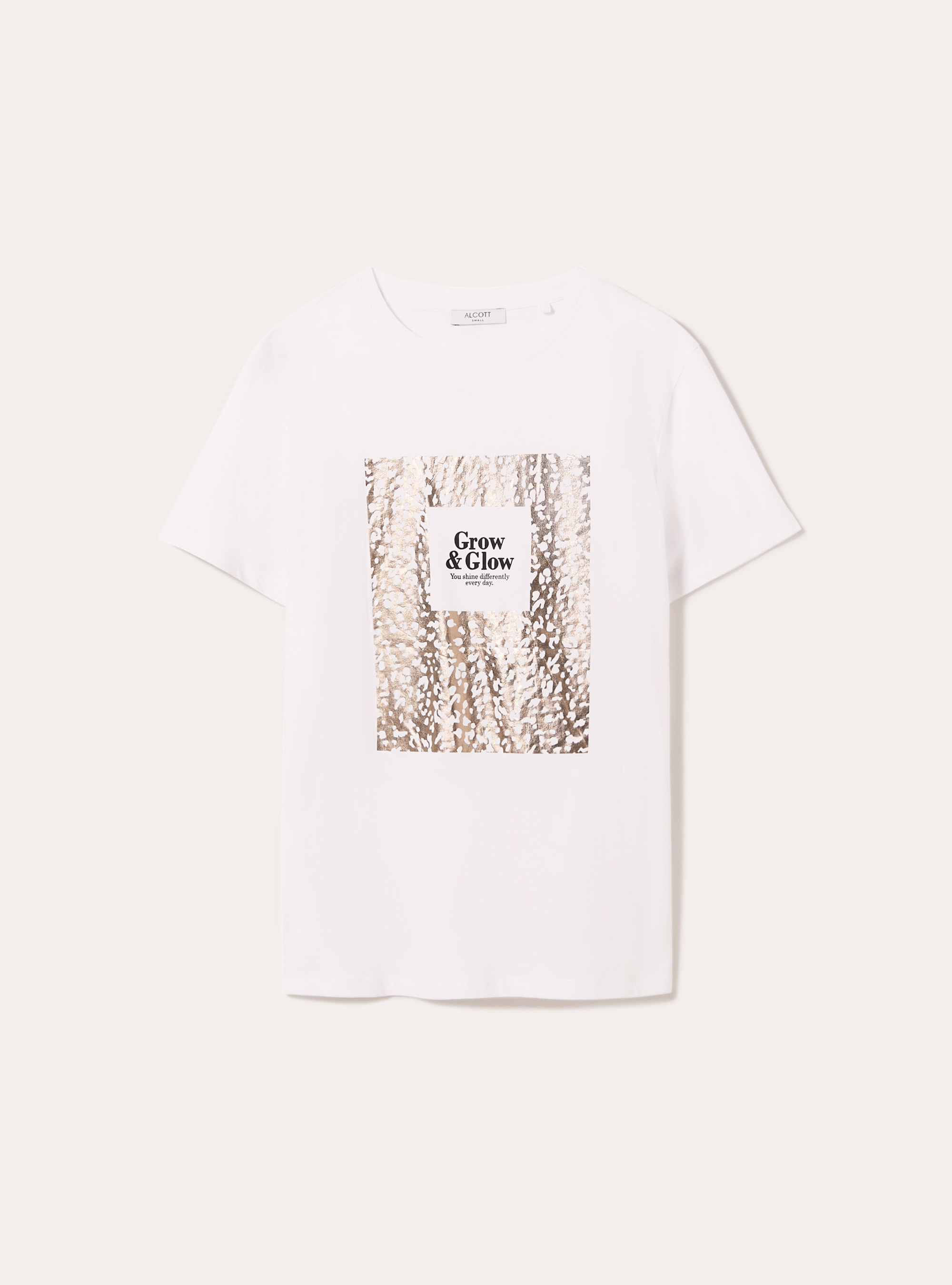 Camiseta con estampado met&aacute;lico, WH3 WHITE