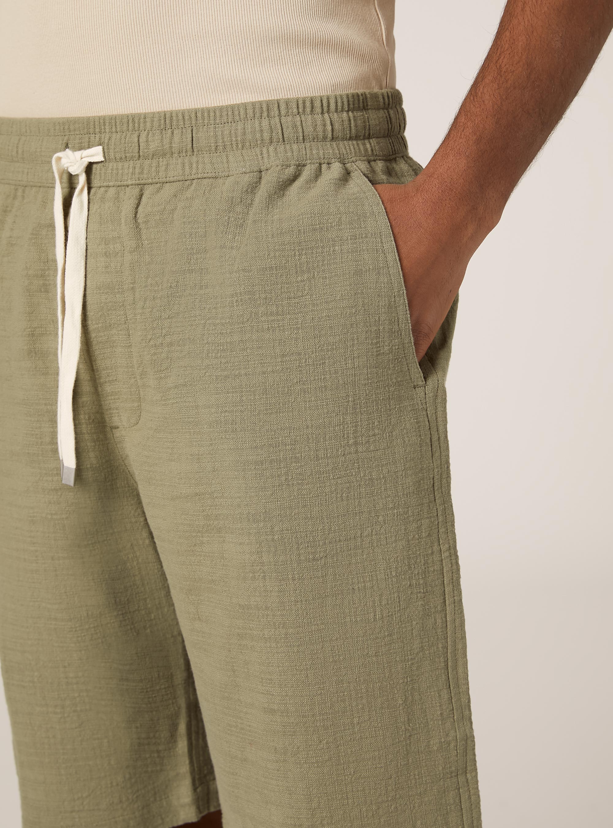 Cotton bermuda shorts with elastic waistband, KY2 KAKY MEDIUM