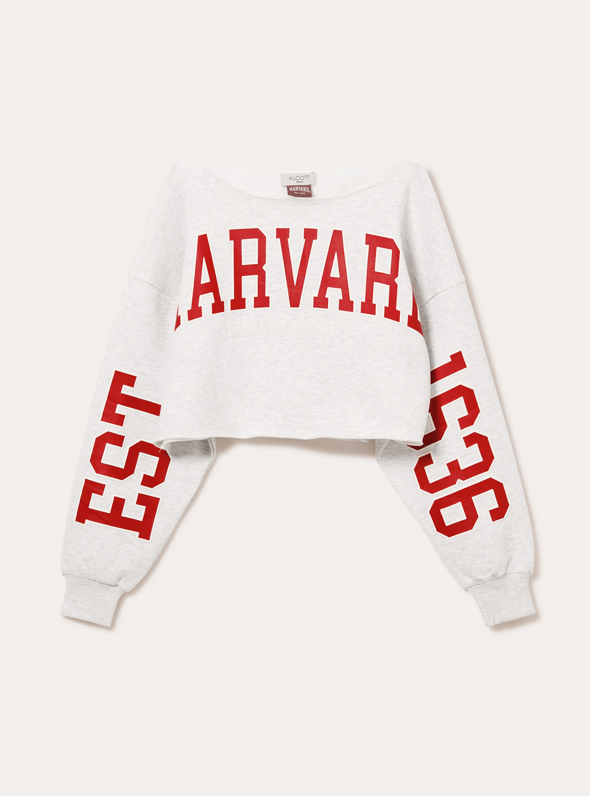 Felpa con scollo a barca Harvard / Alcott, MGY3 GREY MEL LIGHT