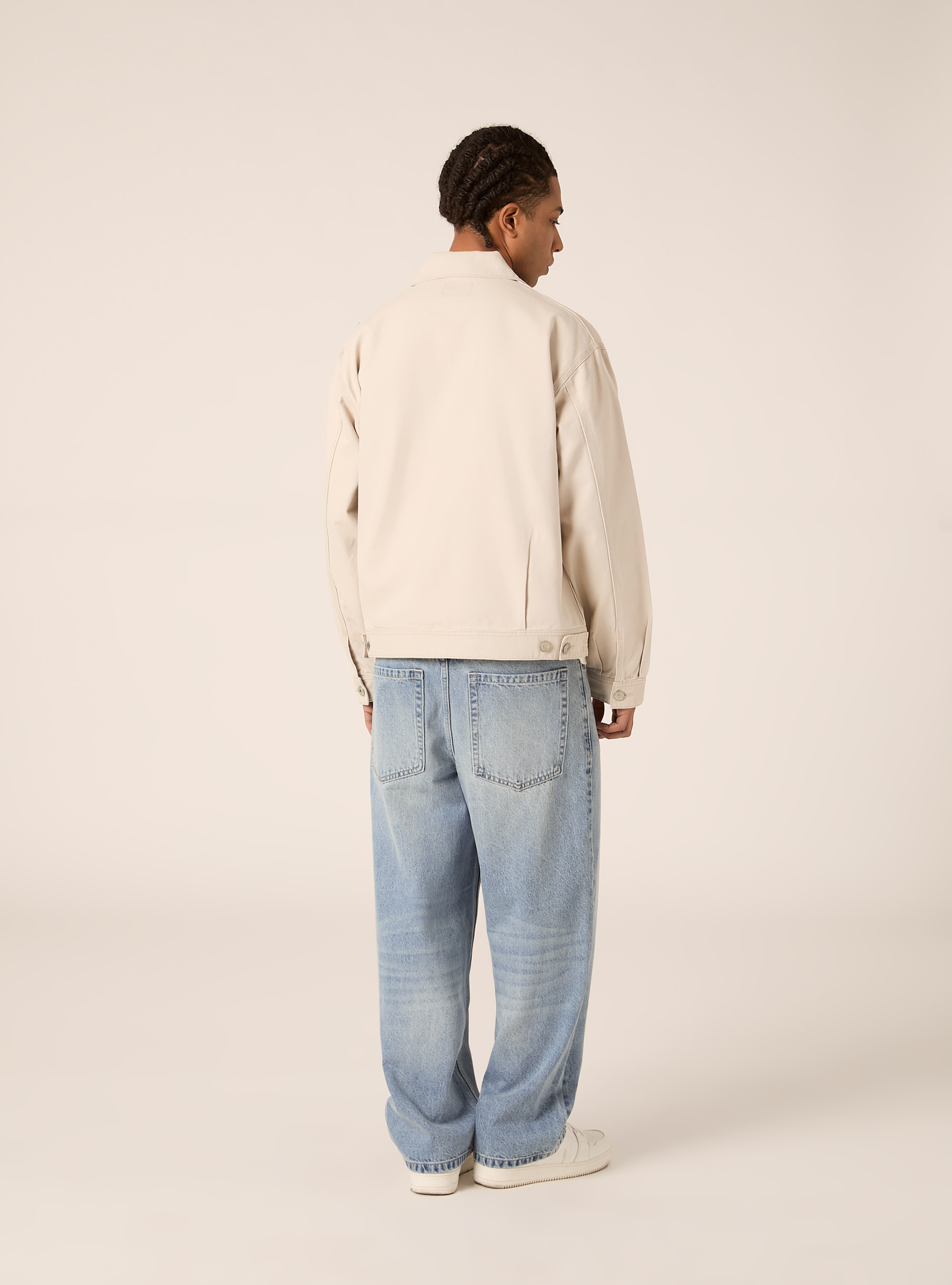 Chaqueta de lona con cuello, BG3 BEIGE LIGHT