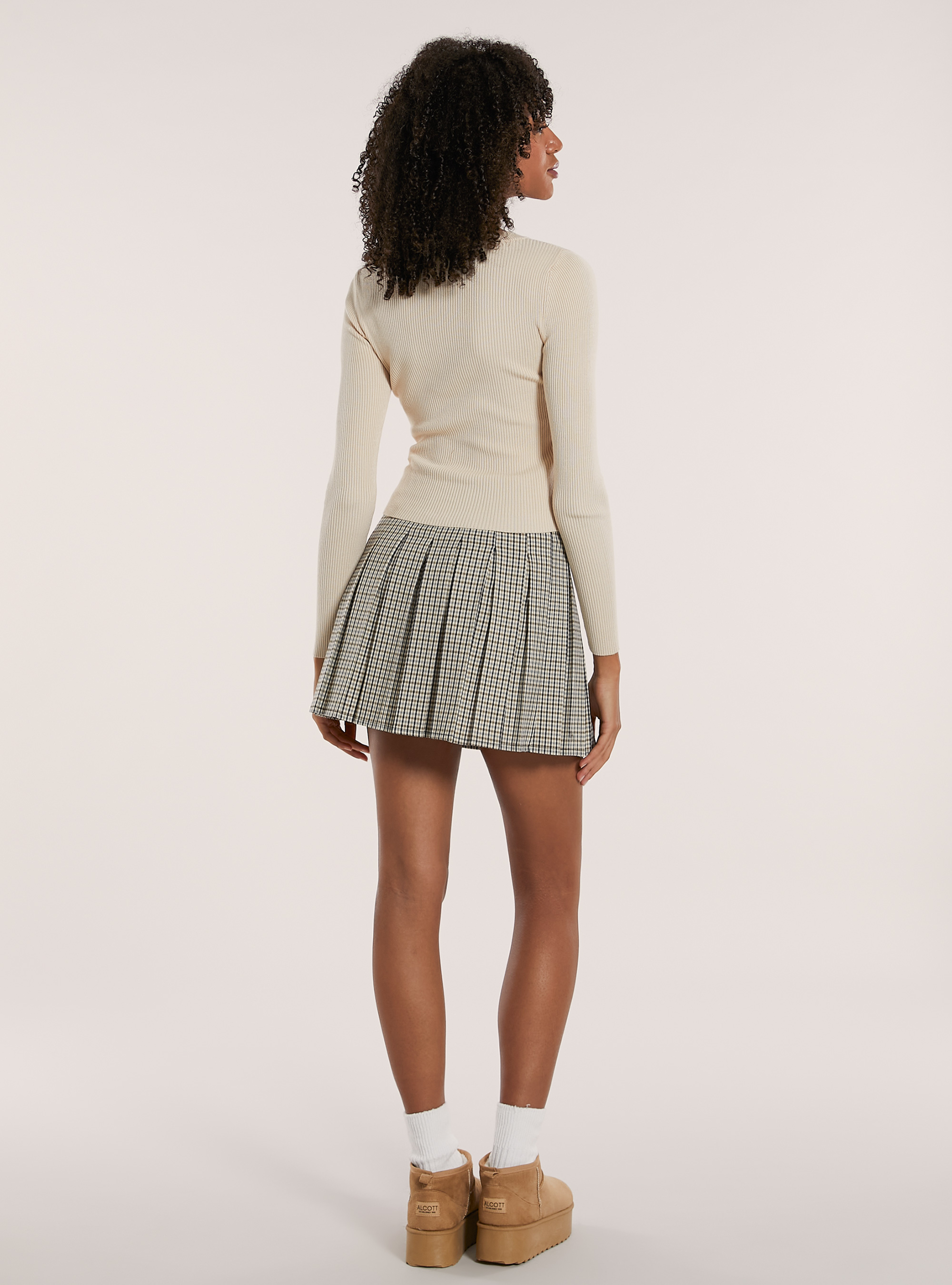 Maglia girocollo a coste, CR2 CREAM MEDIUM