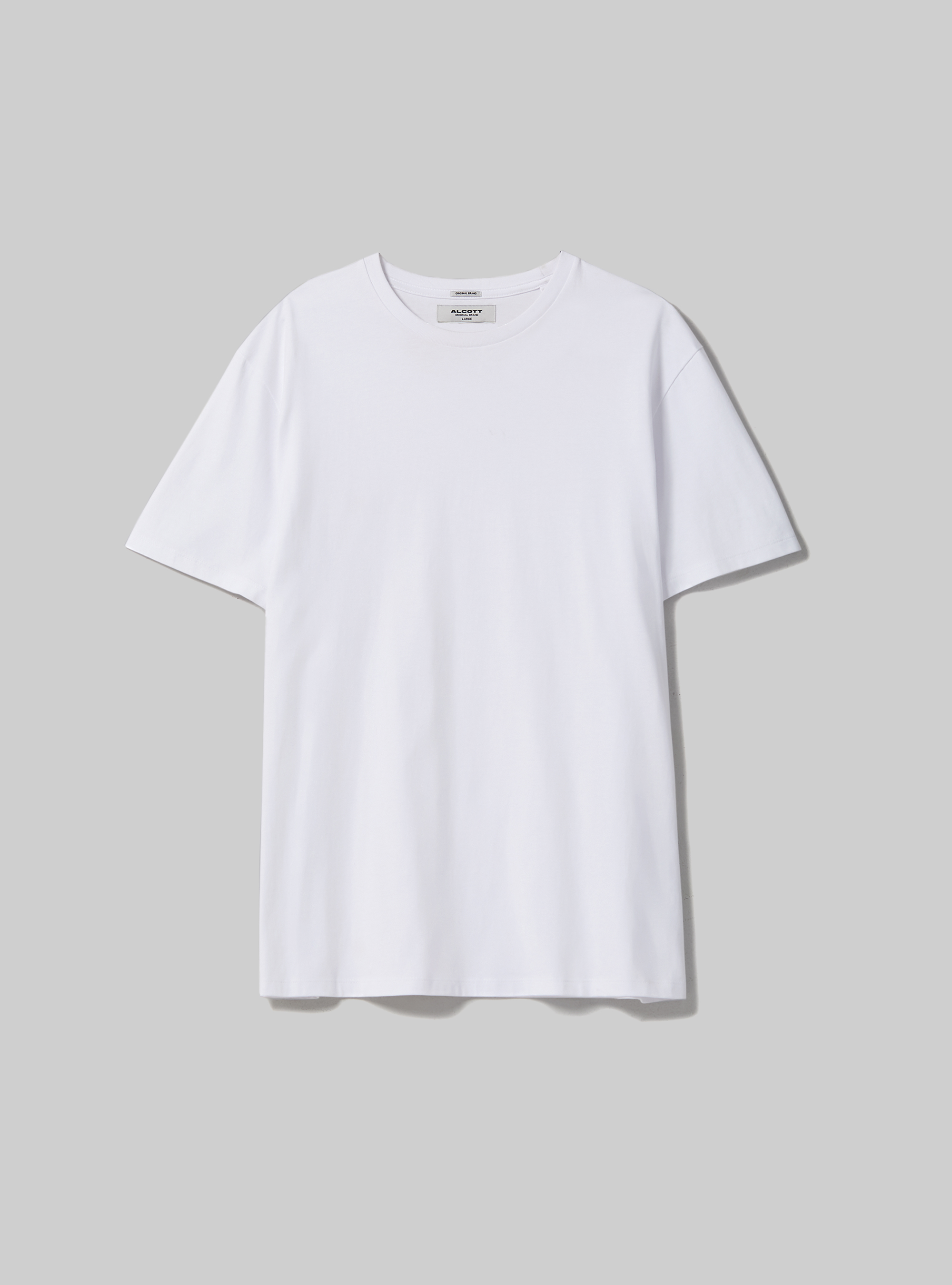 T-shirt en coton &agrave; col ras du cou, WH3 WHITE