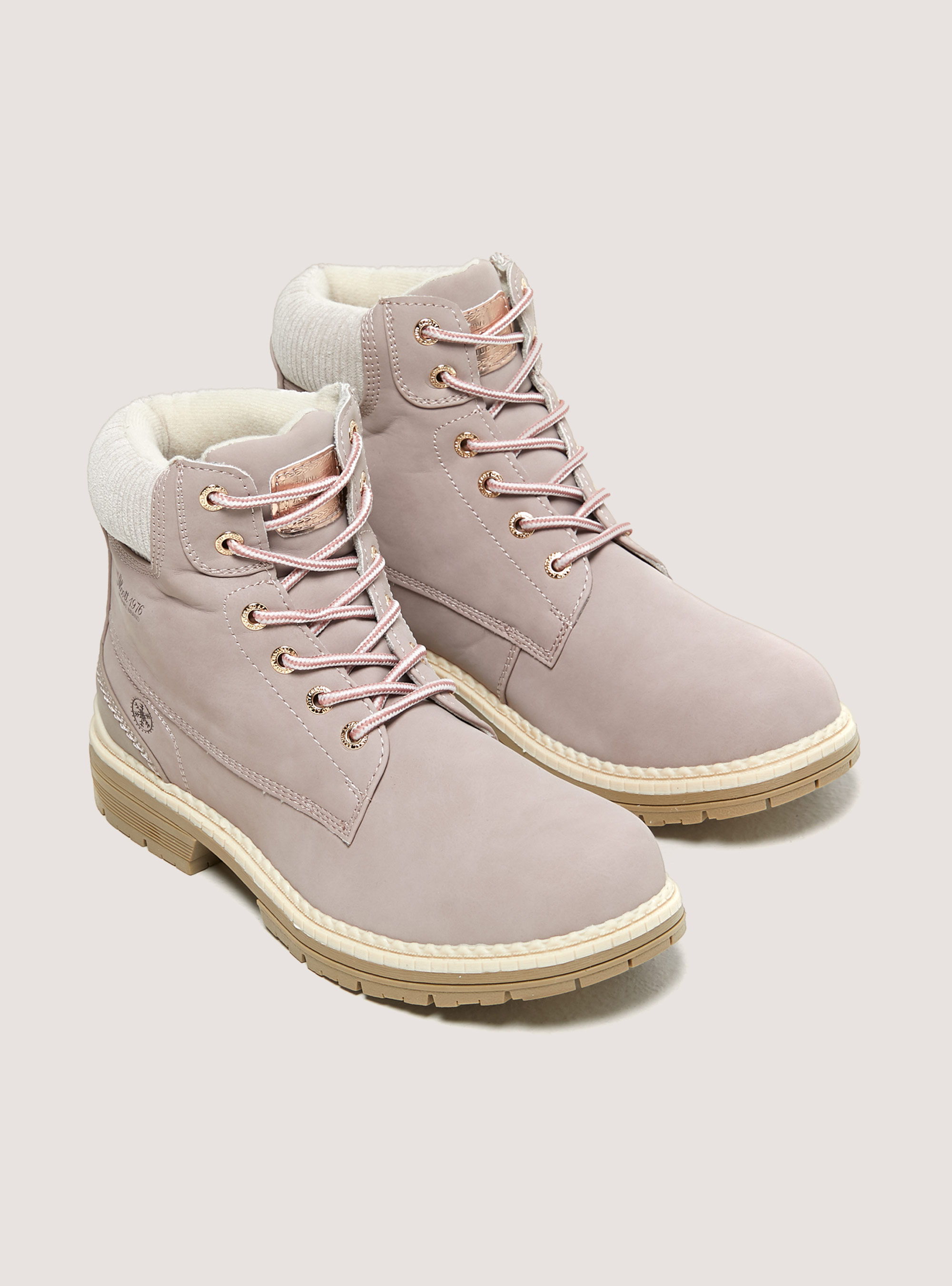 Stivaletti Mountain con stringhe, PINK