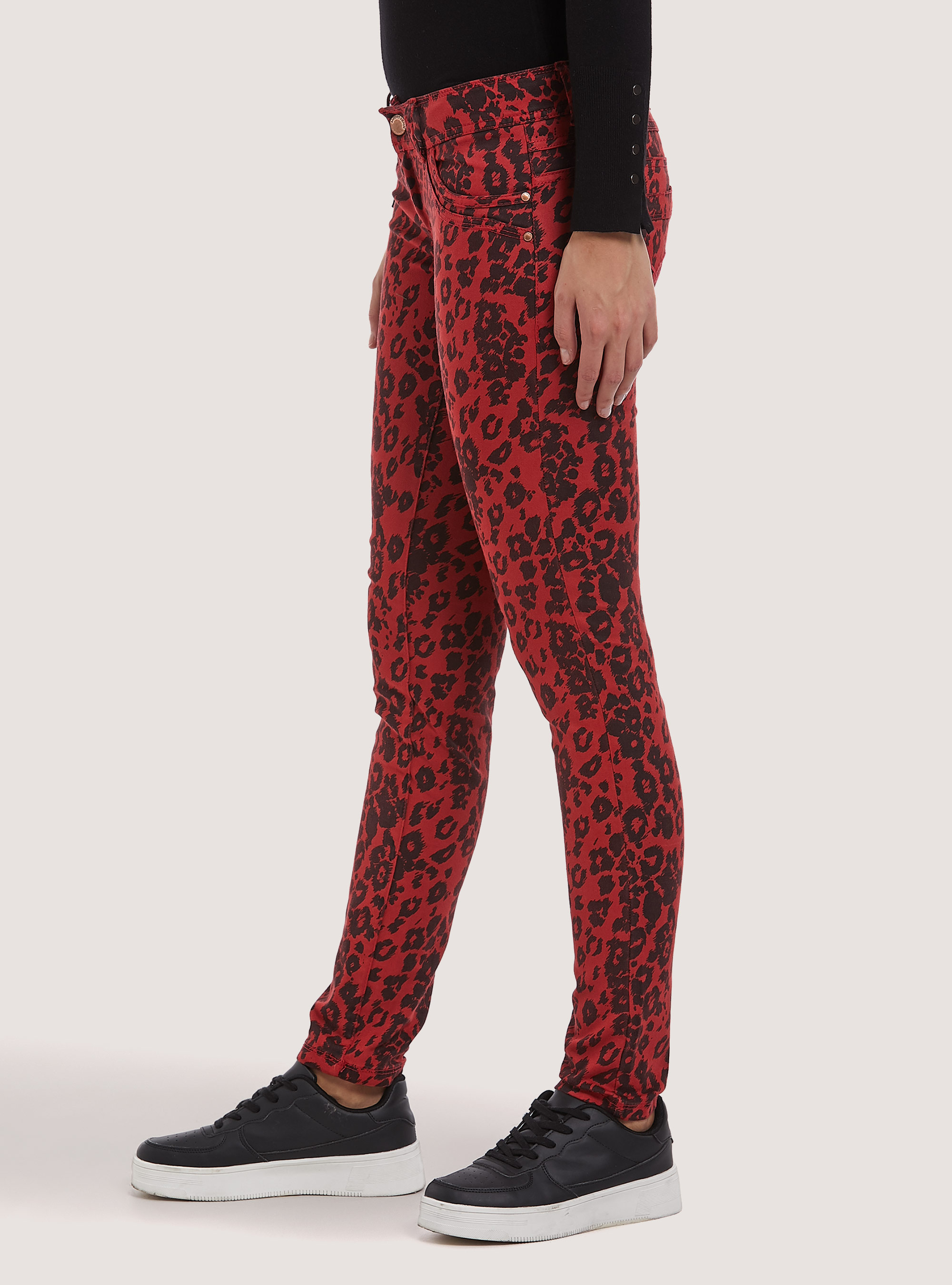 Pantaloni stampati effetto laminato, C357 ORANGE