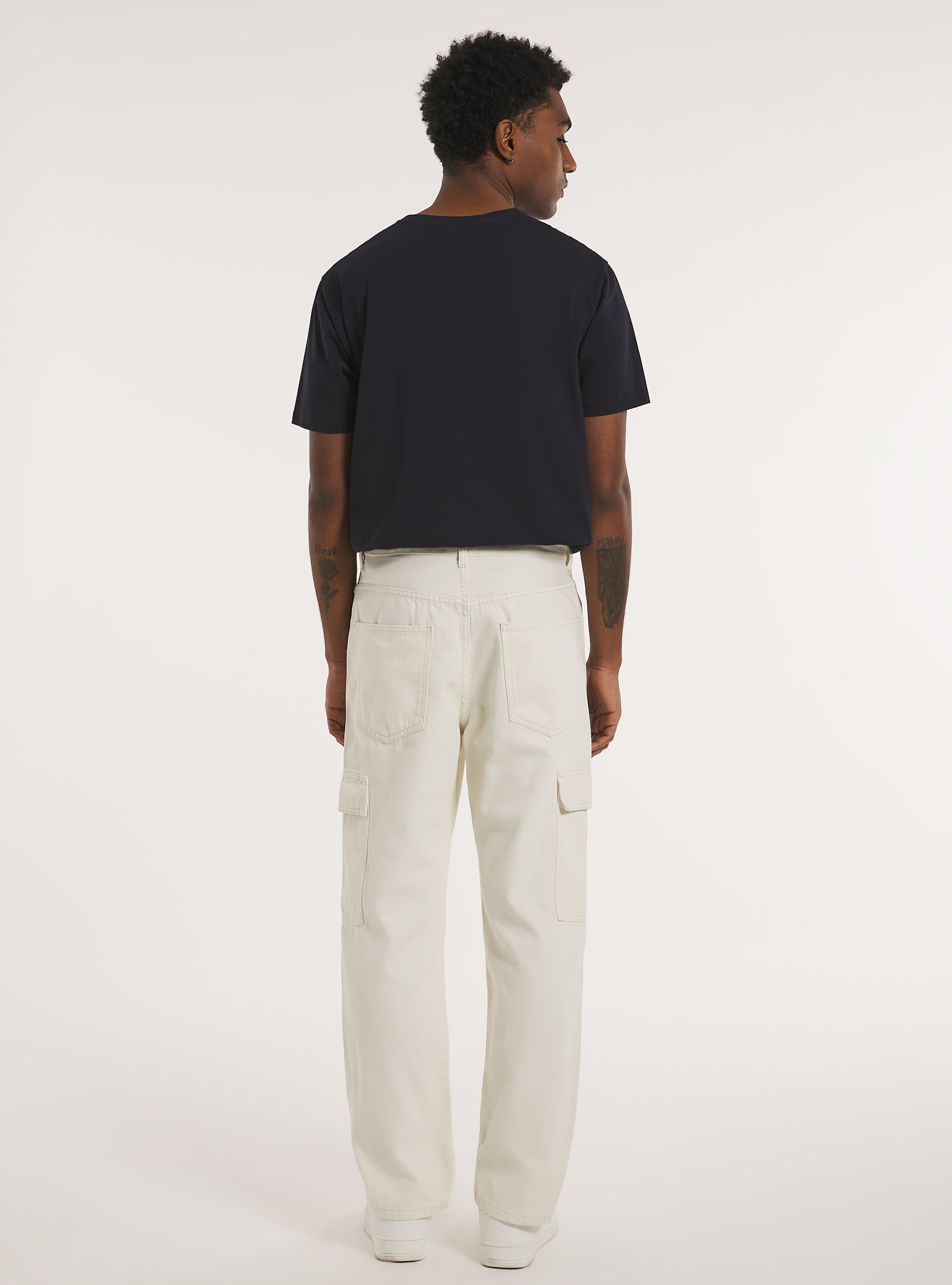Cotton cargo trousers, WH1 OFF WHITE