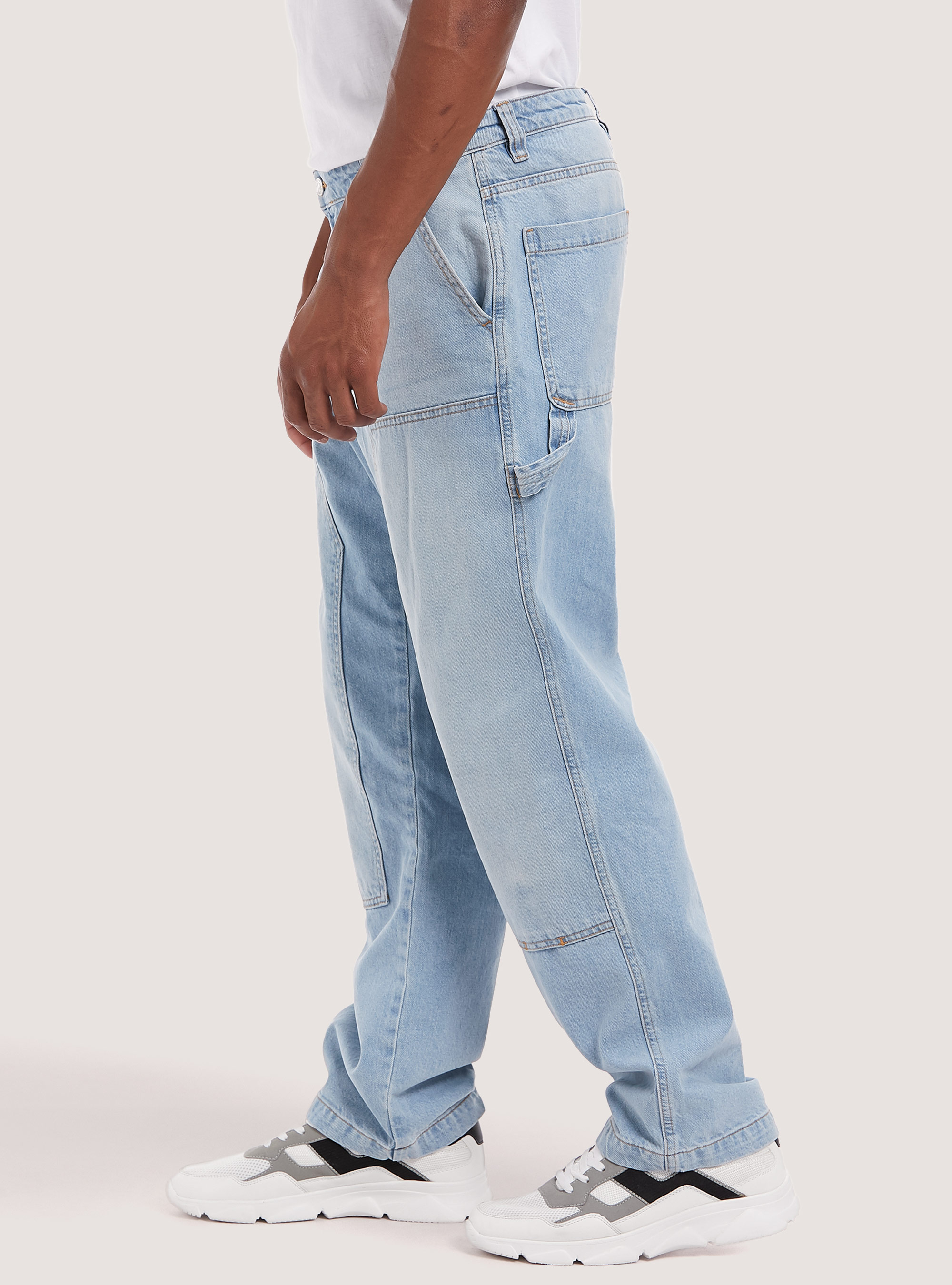 Cotton carpenter jeans, D006 AZURE