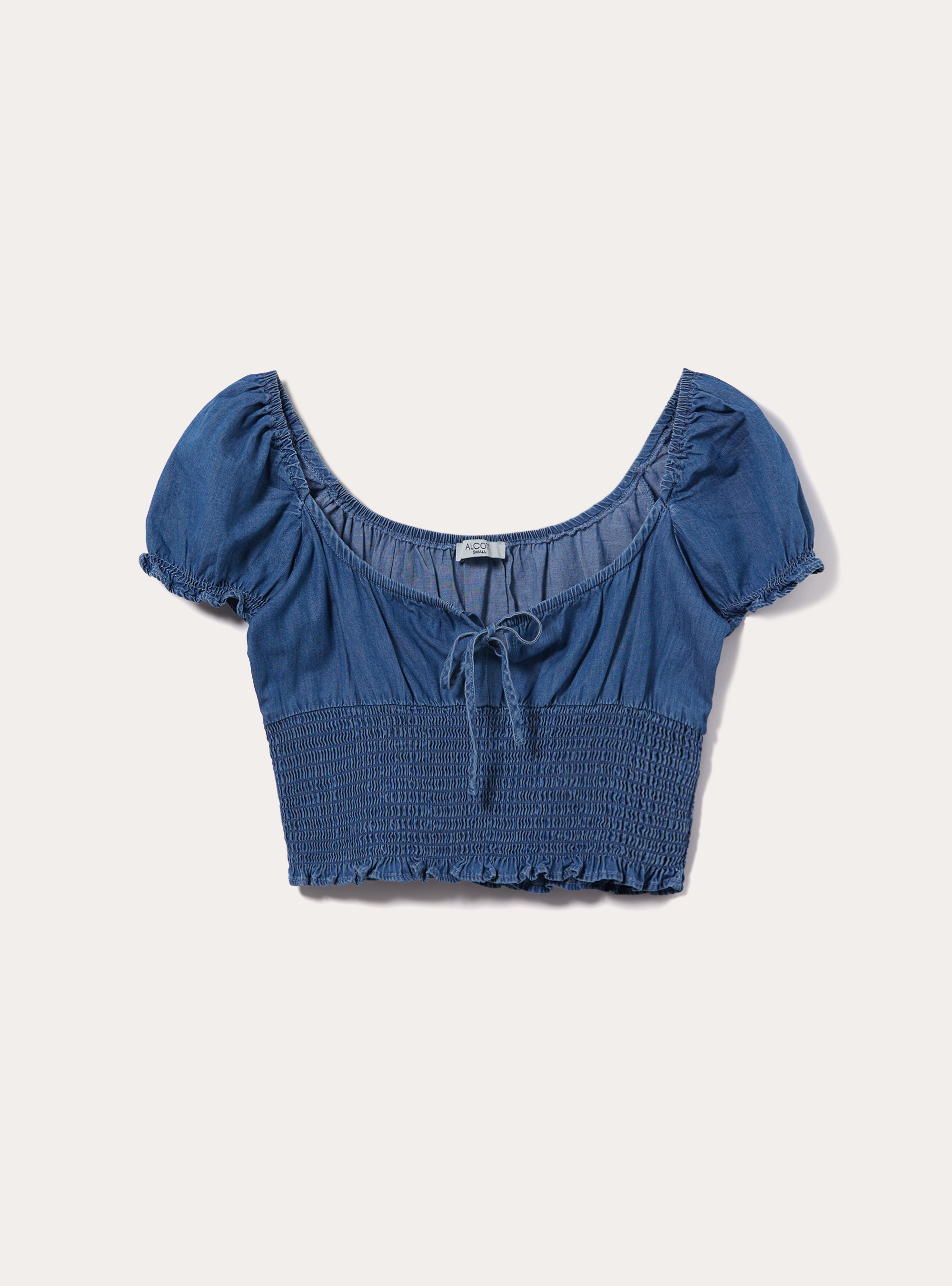 Chambray blouse, D003 MEDIUM BLUE