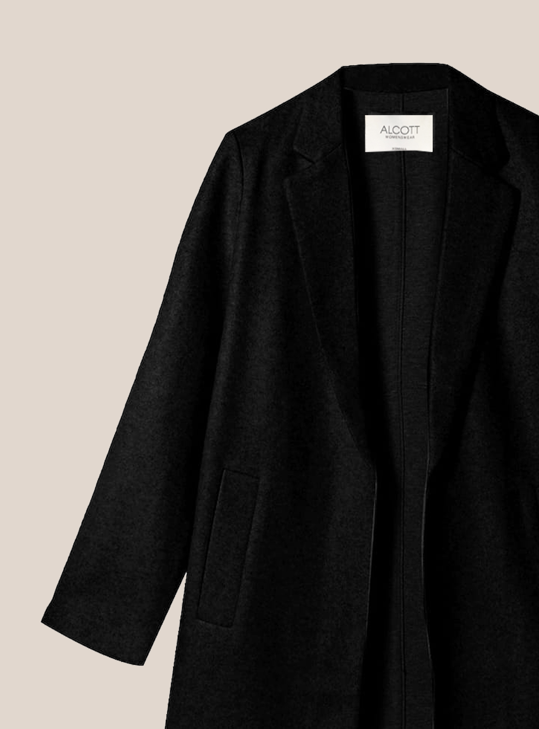 Cappotto in maglia garzata, BLACK