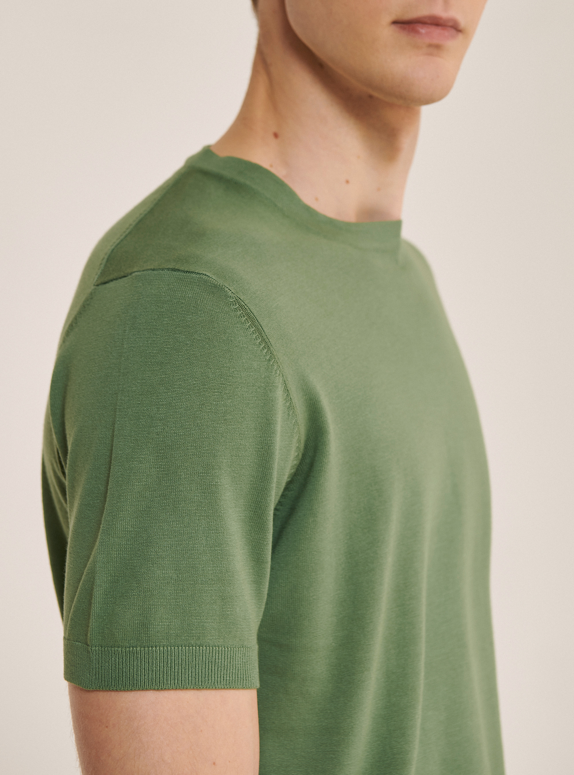 Short-sleeved cotton pullover, C6597 KAKY