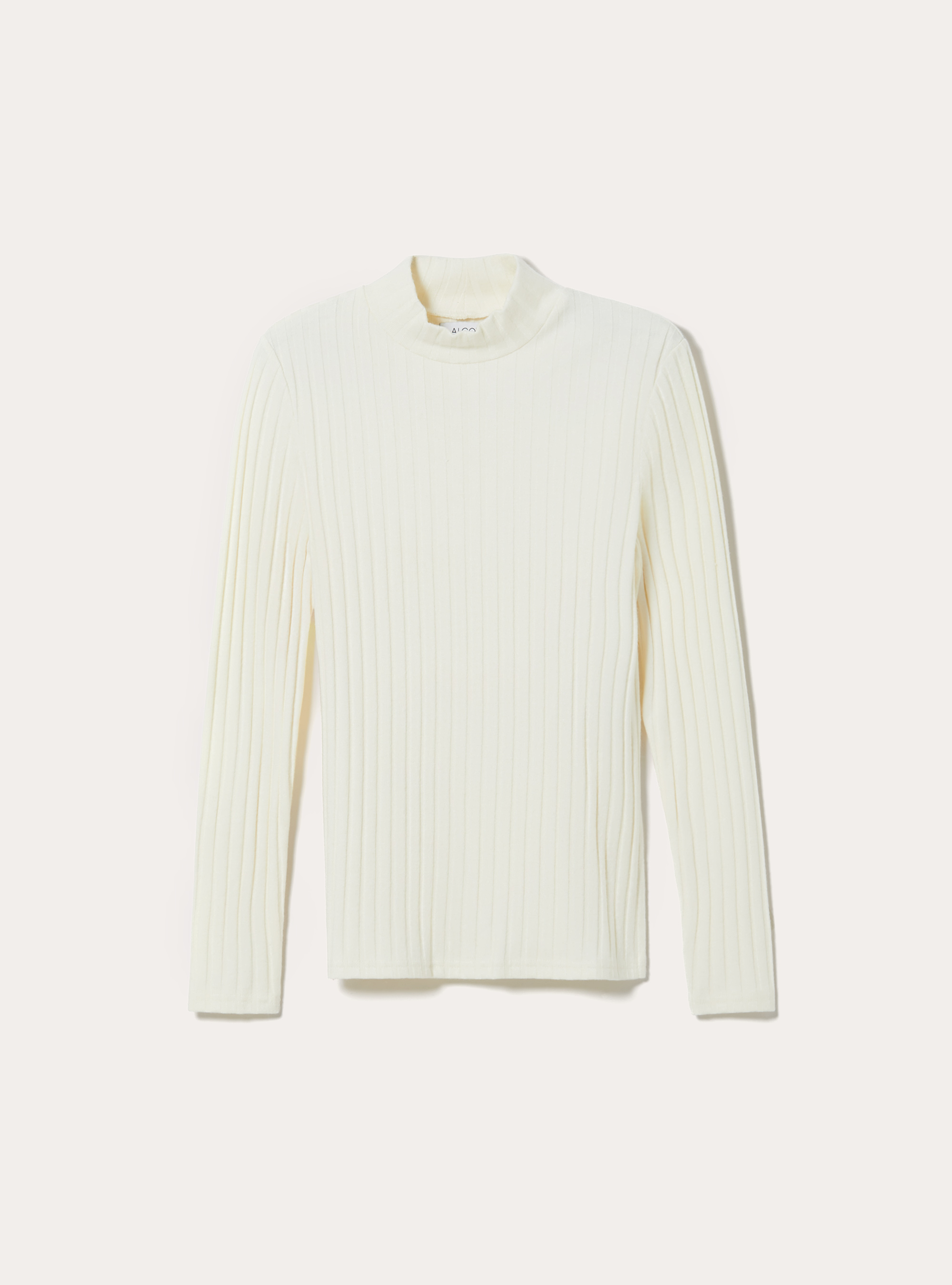 Maglia collo alto a coste, WH1 OFF WHITE