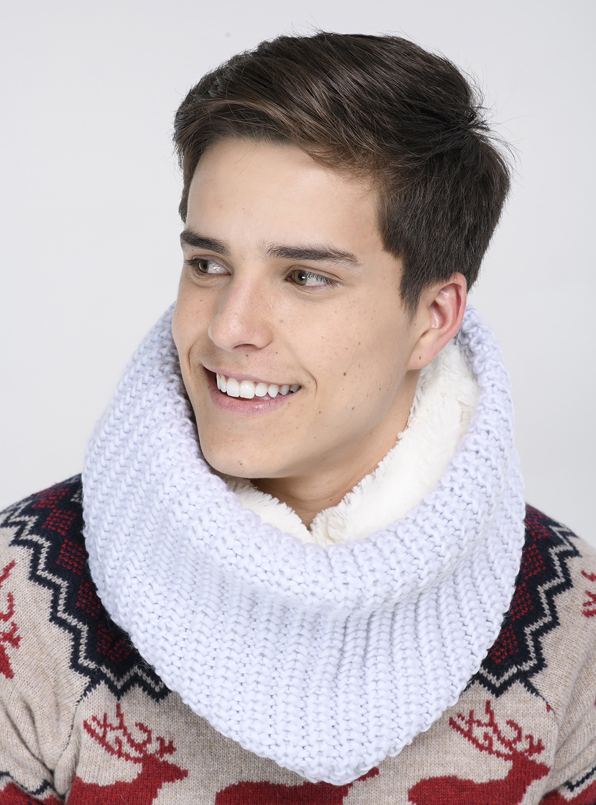 Collo tinta unita con treccia, PEARL