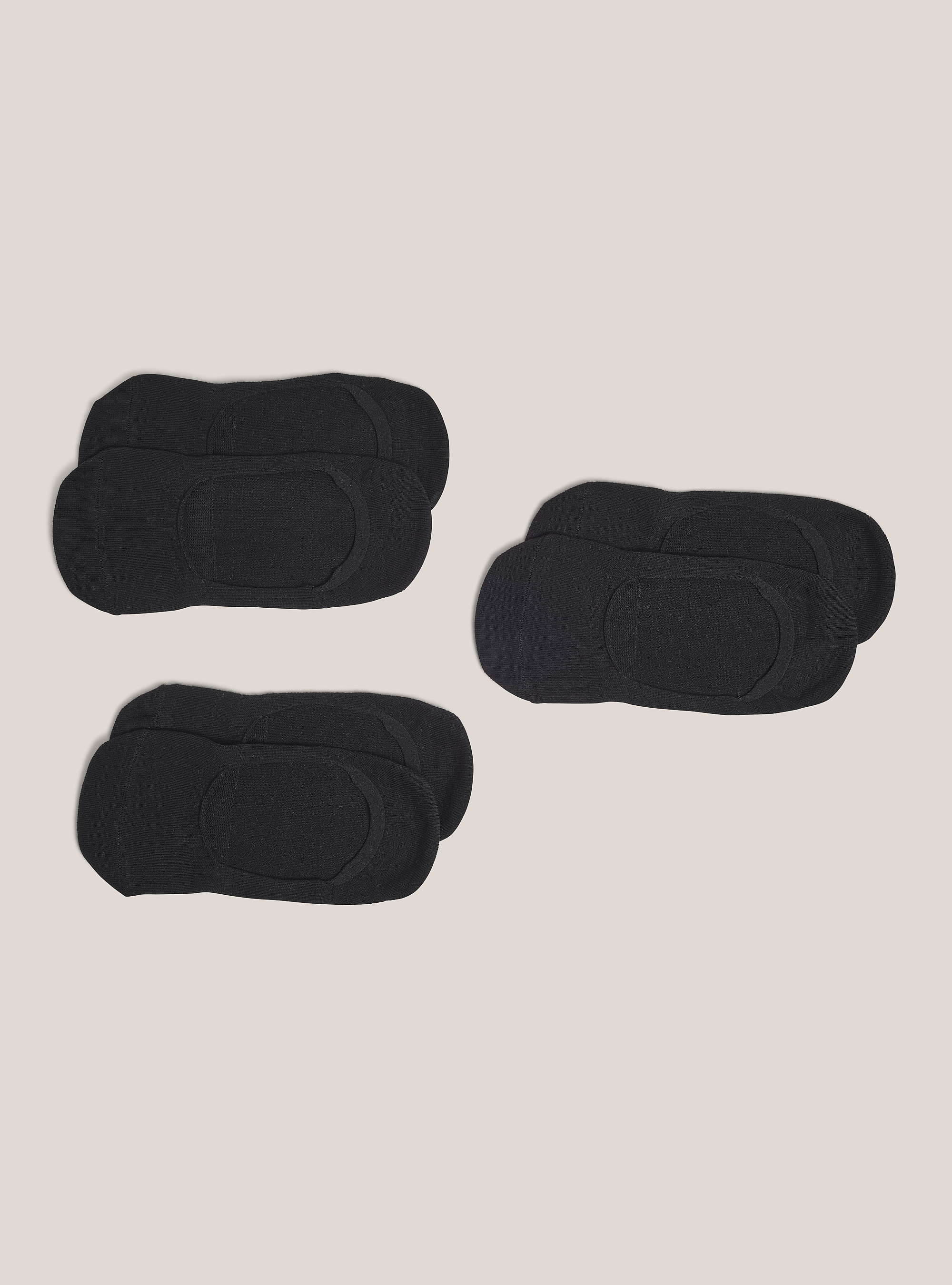 Set 3 pairs of footsies socks, BLACK