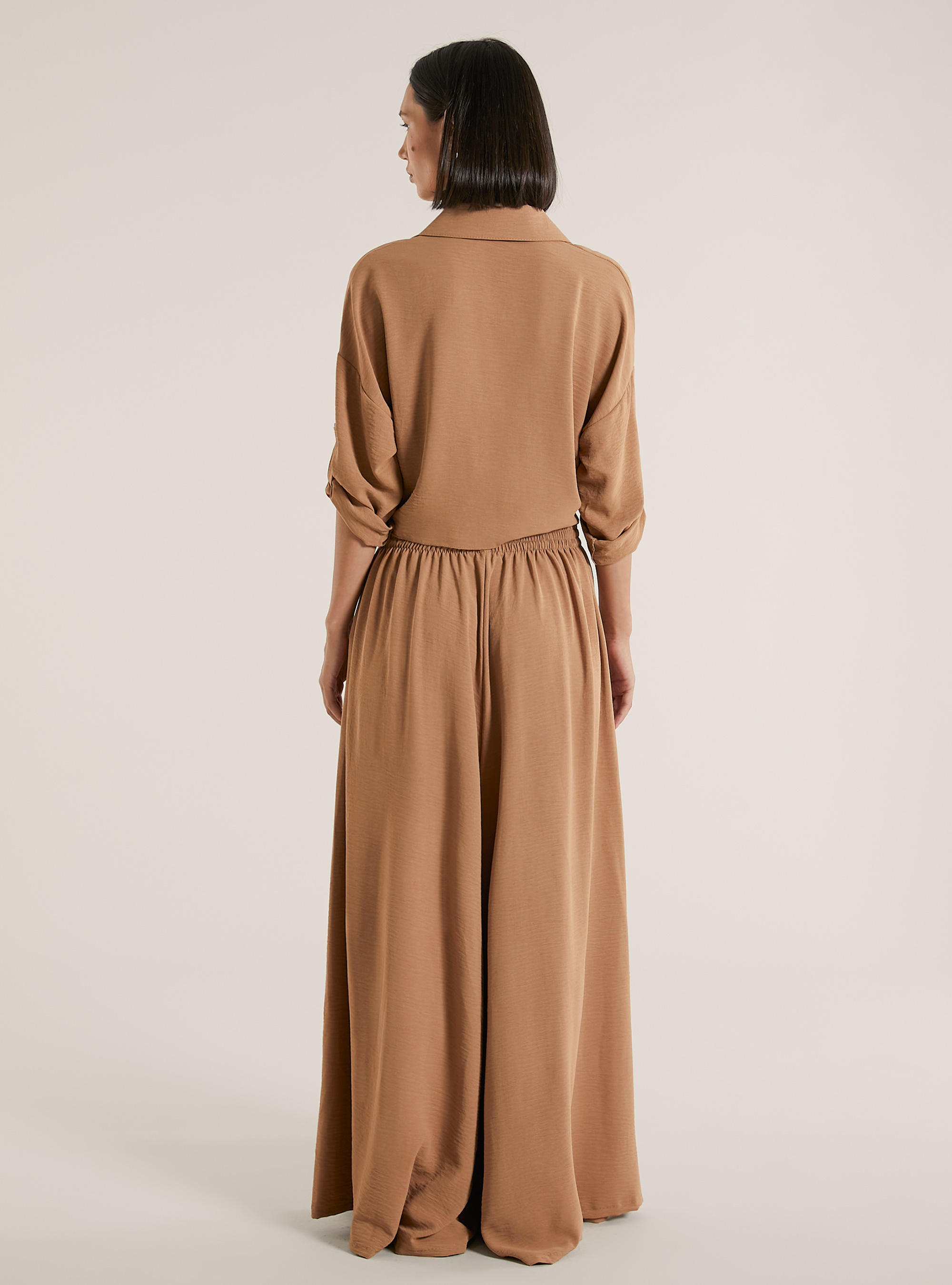 Pantaloni larghi tinta unita, TB2 TOBACCO MEDIUM