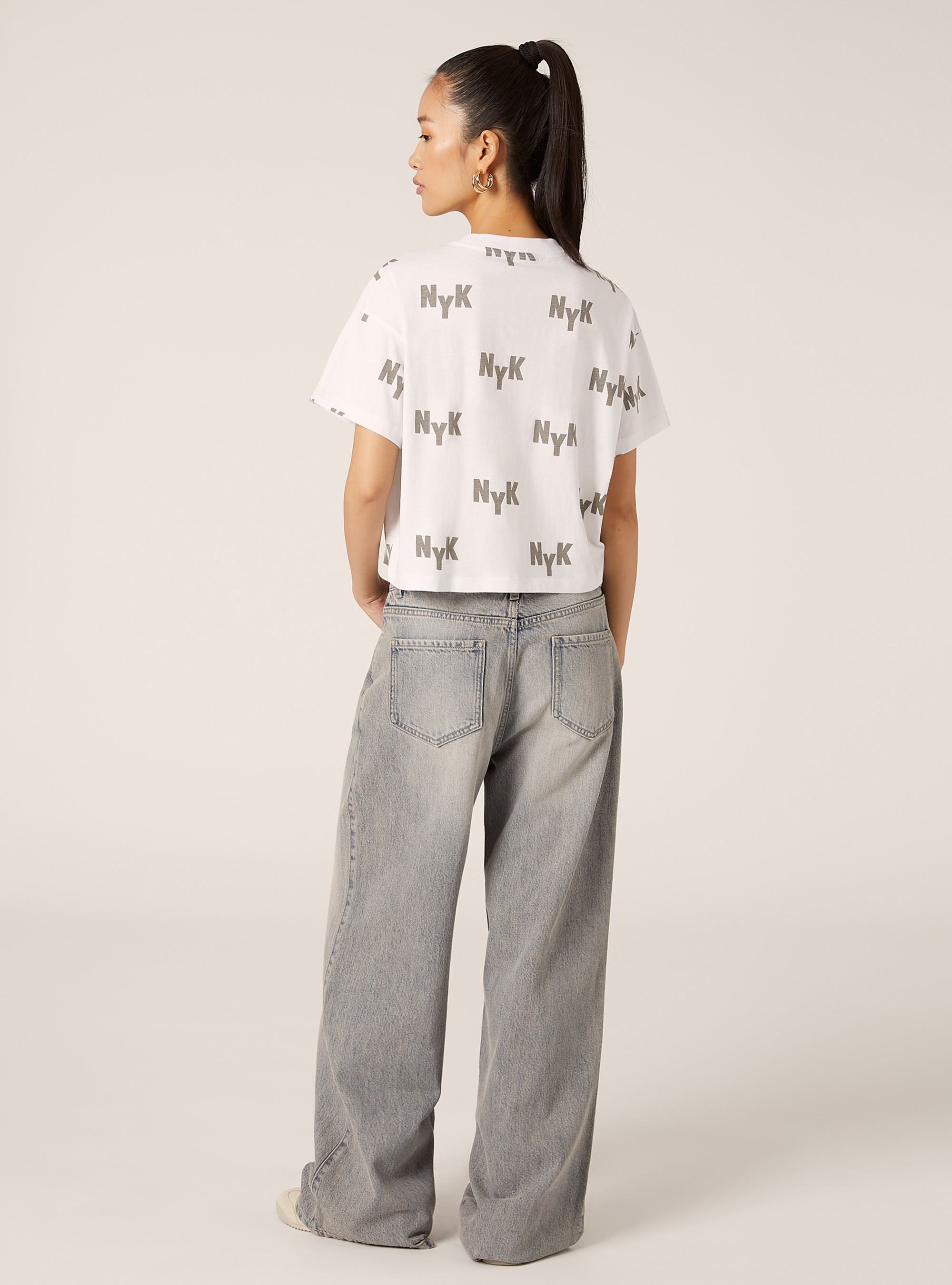 NBA / Alcott cropped T-shirt, WH3 WHITE