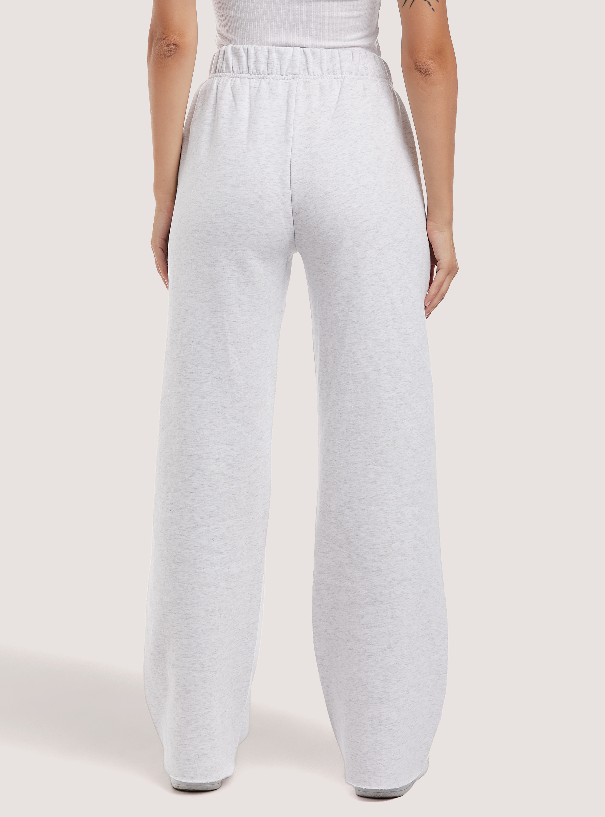 Plush trousers with loose fit print, MEL GREY LIGHT