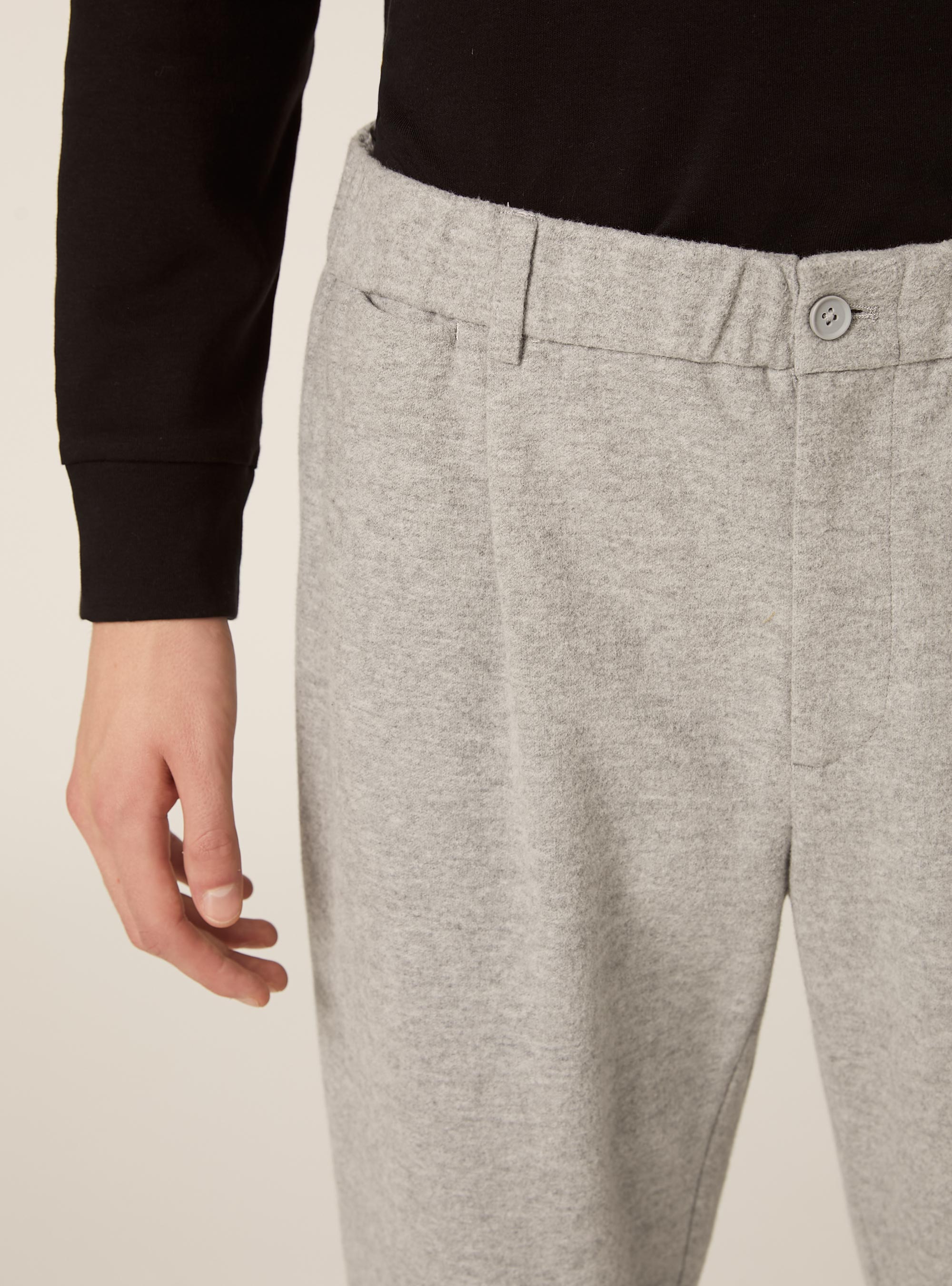 Pantalones con pinzas Efecto franela, MGY3 GREY MEL LIGHT
