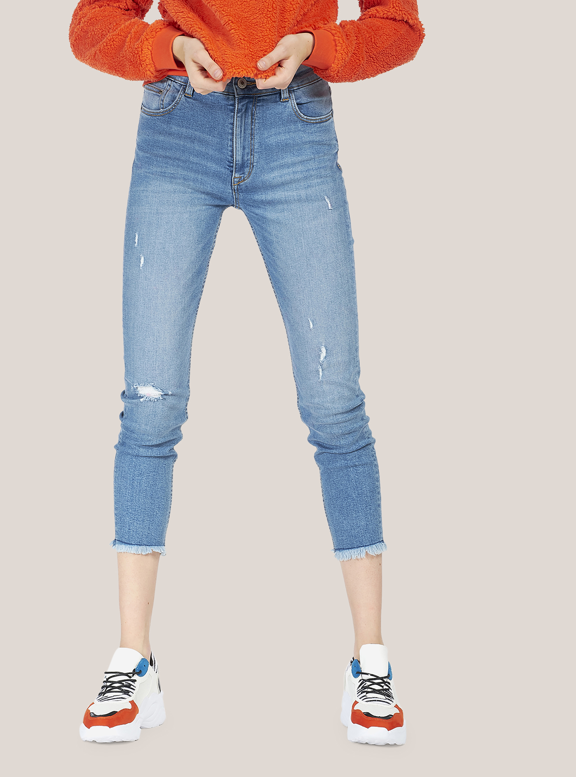 JEANS SKINNY HIGH WAIST, BLUE