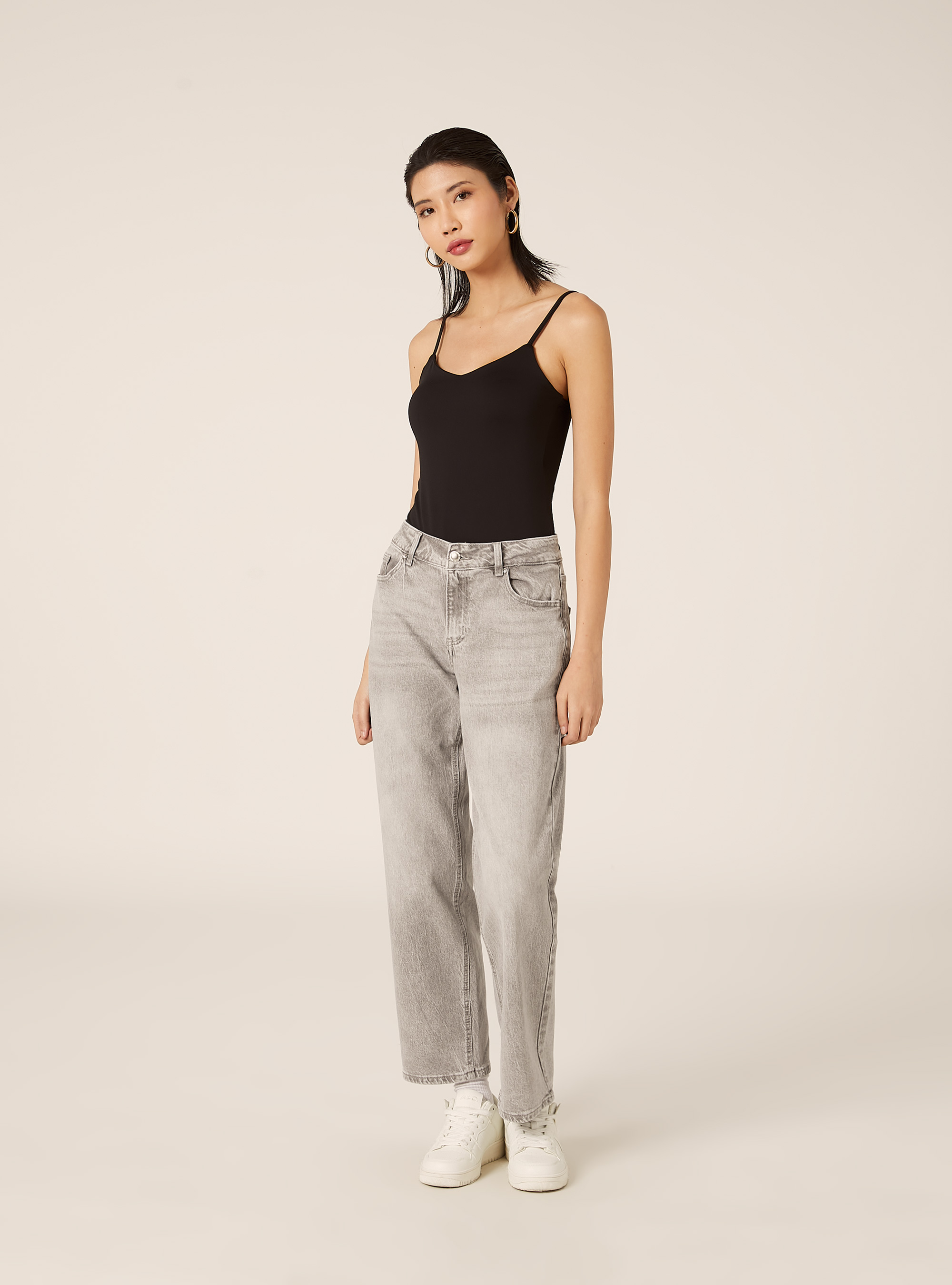 Straight fit jeans with bows, D00G GREY