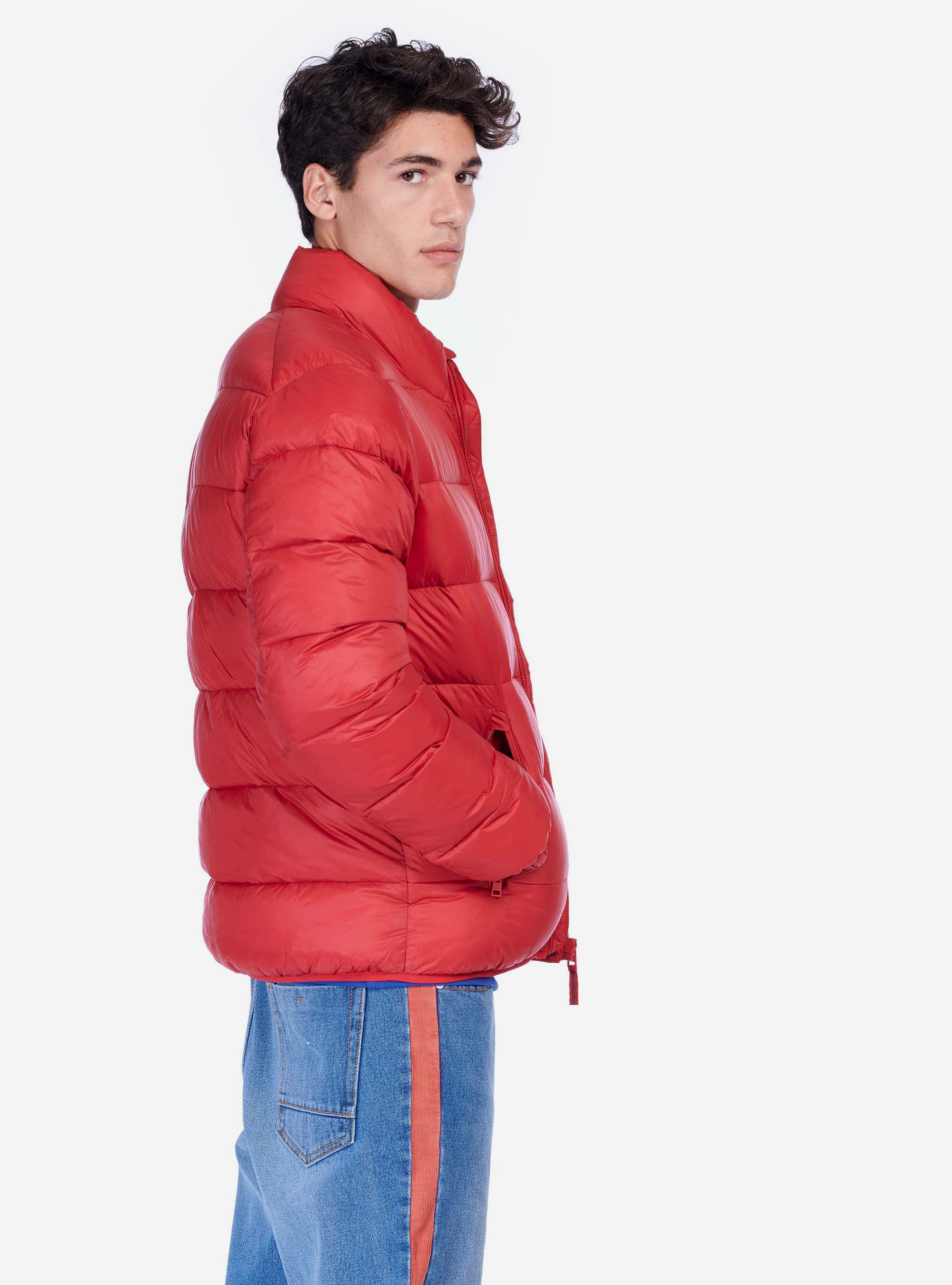 PUFFY JACKET WITH HOOD, RED