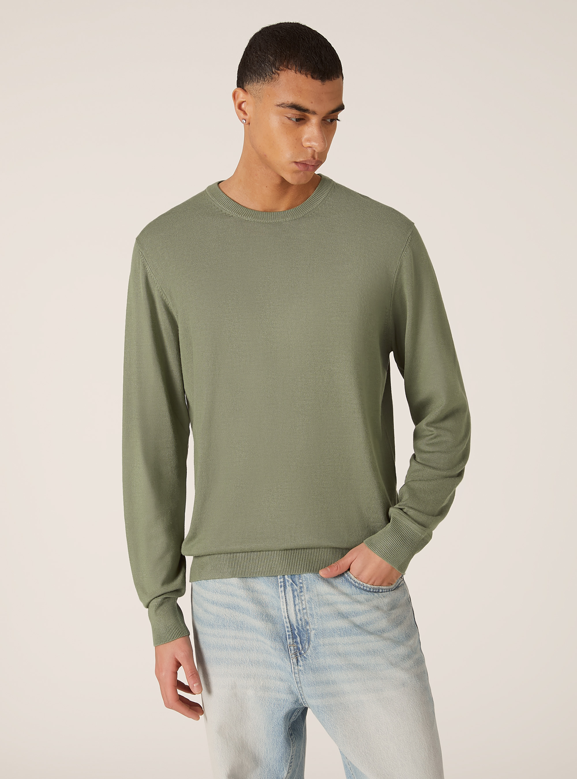 Pull &agrave; col ras du cou en viscose durable Ecovero, KY3 KAKY LIGHT