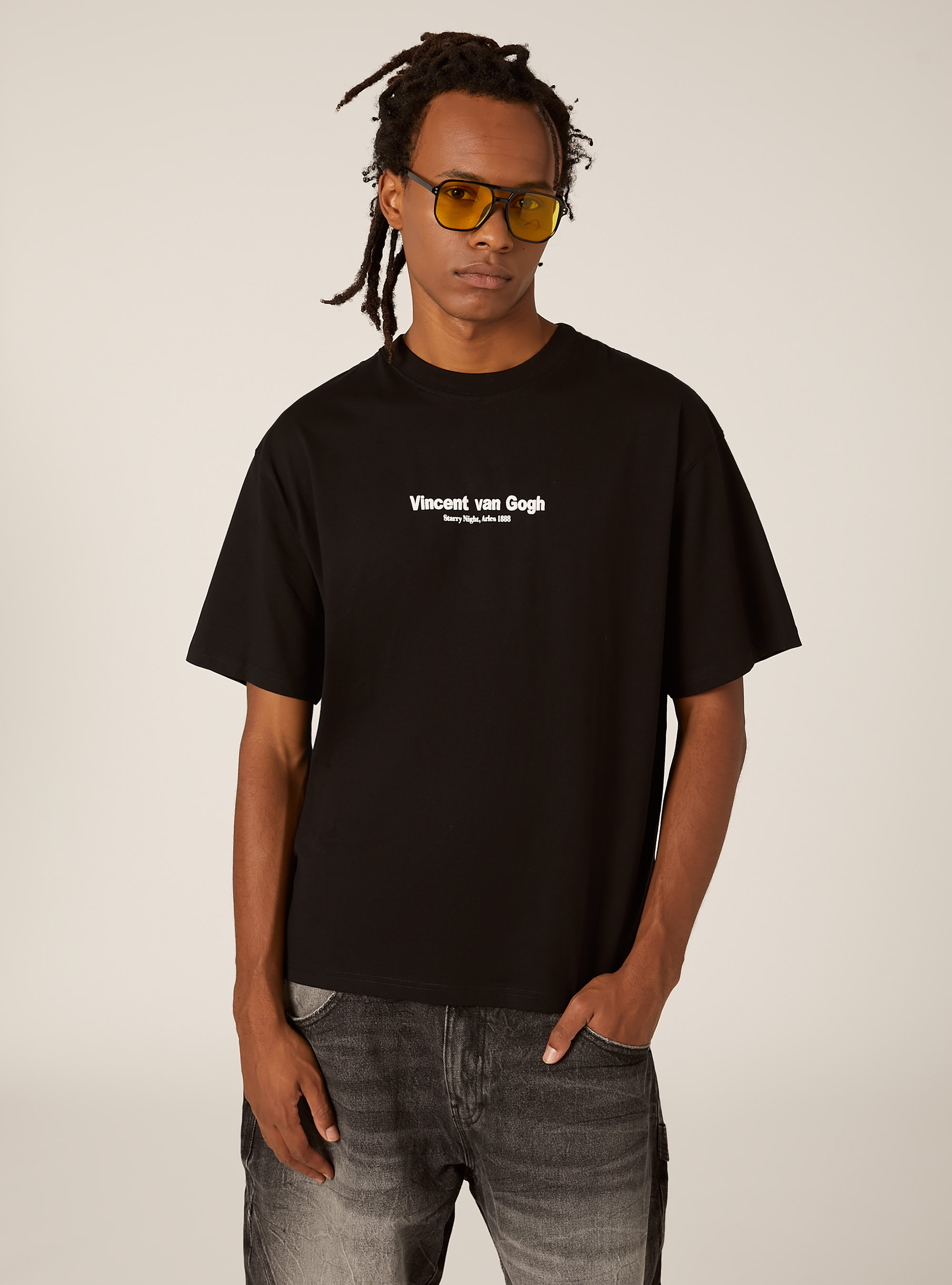 Van Gogh boxy fit T-shirt / Alcott, BK1 BLACK