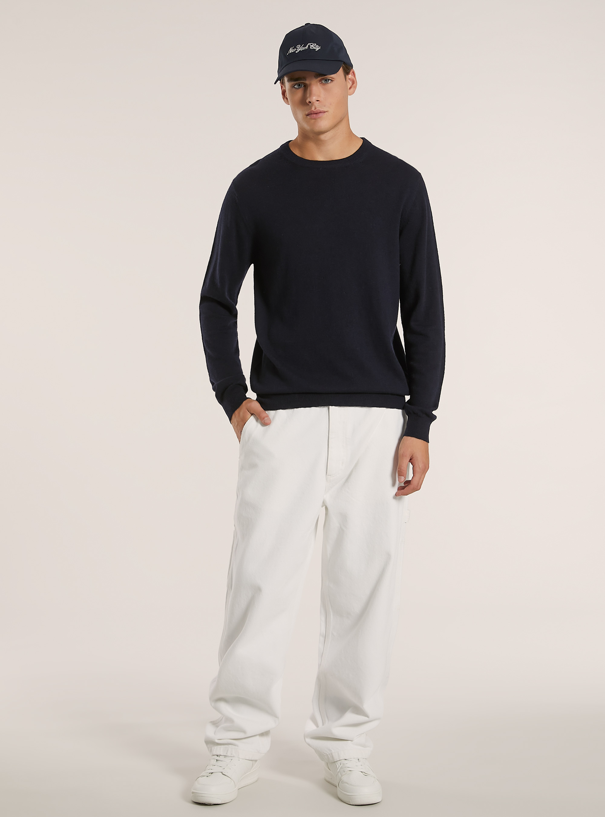 Cashmere-blend pullover, NA1 NAVY DARK