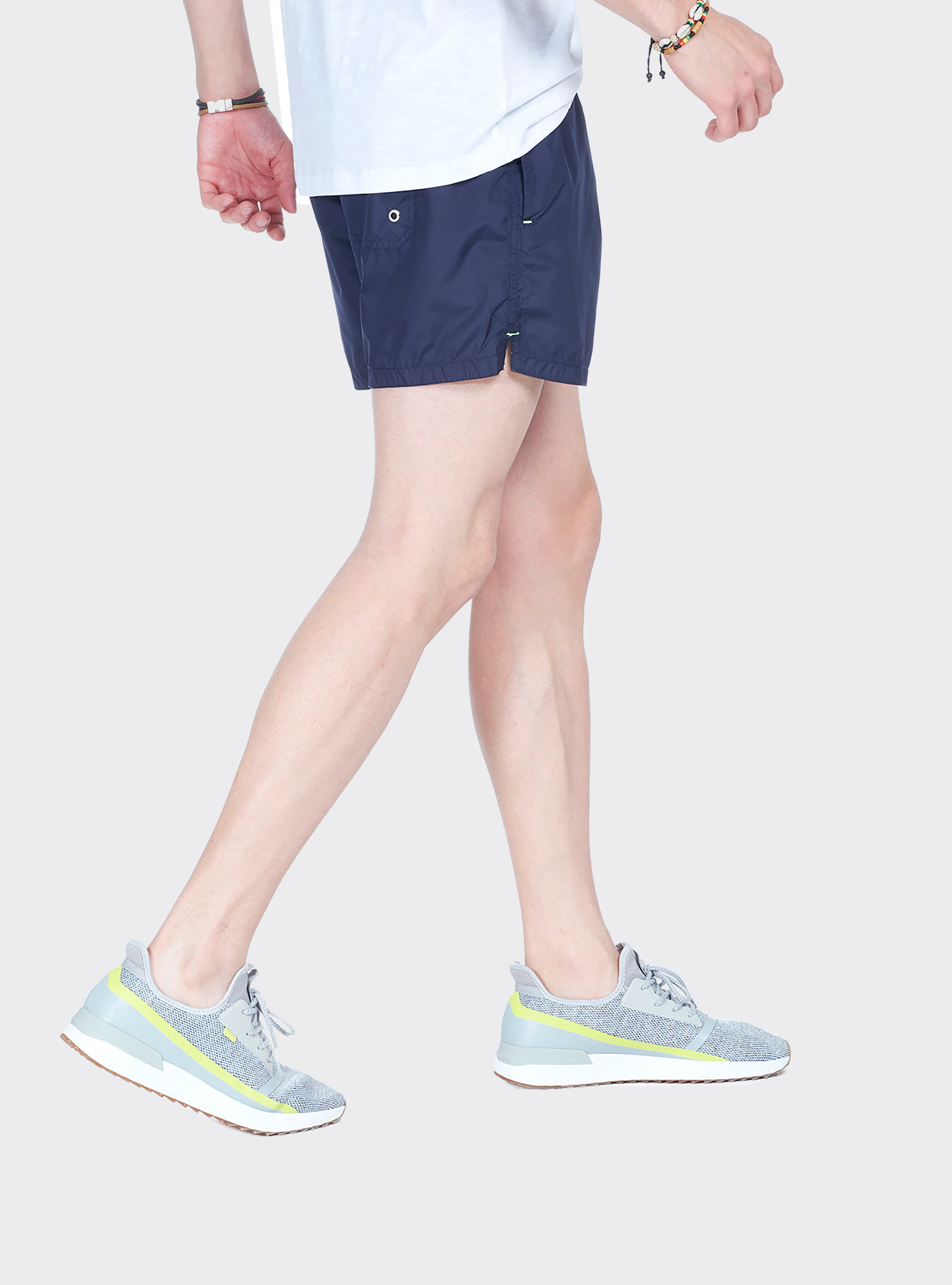 Costume con logo ricamato e cordino a contrasto, C218 BLUE NAVY