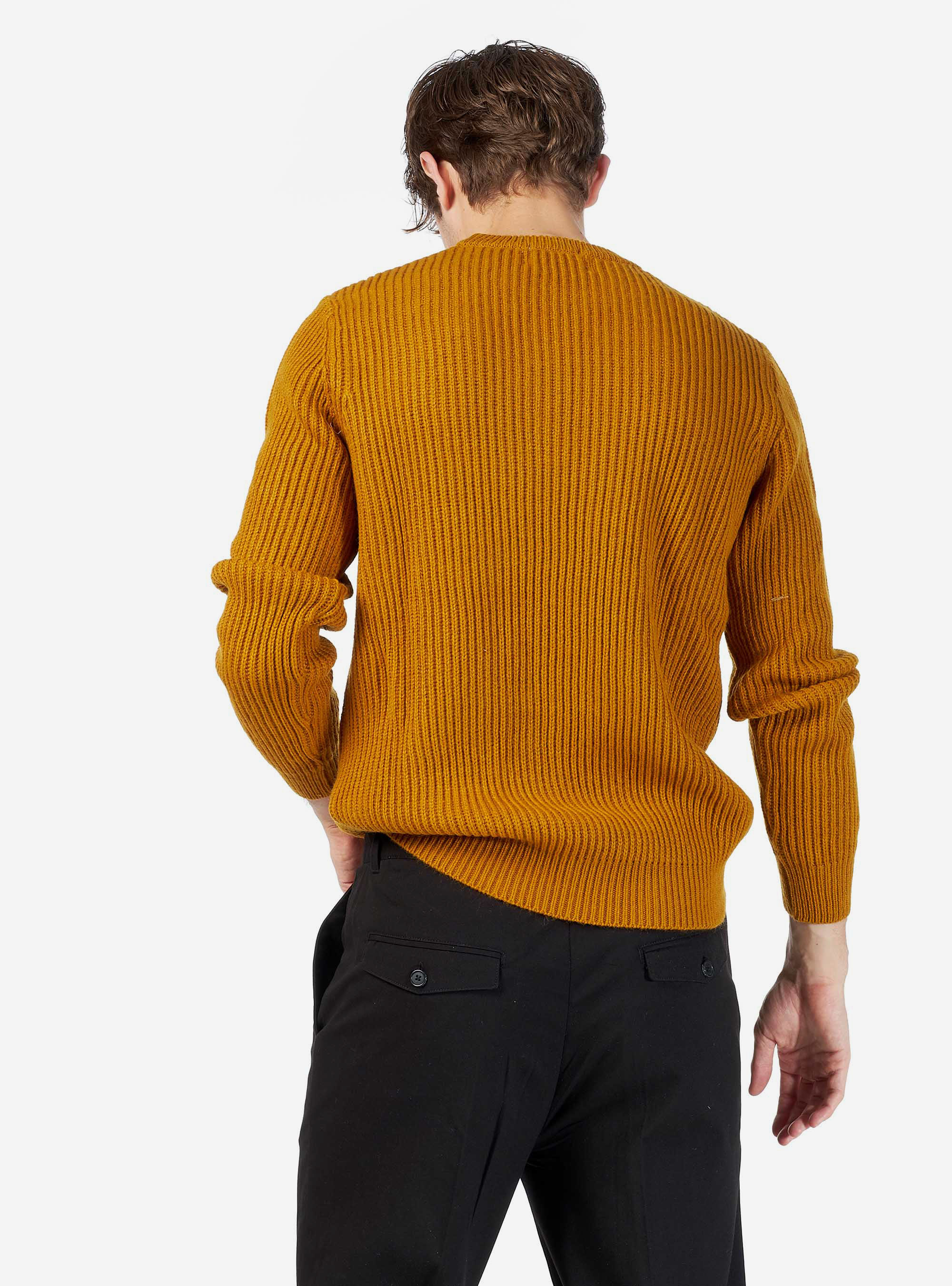 Pullover englische Küste im Wollgemisch, C7727 SENAPE