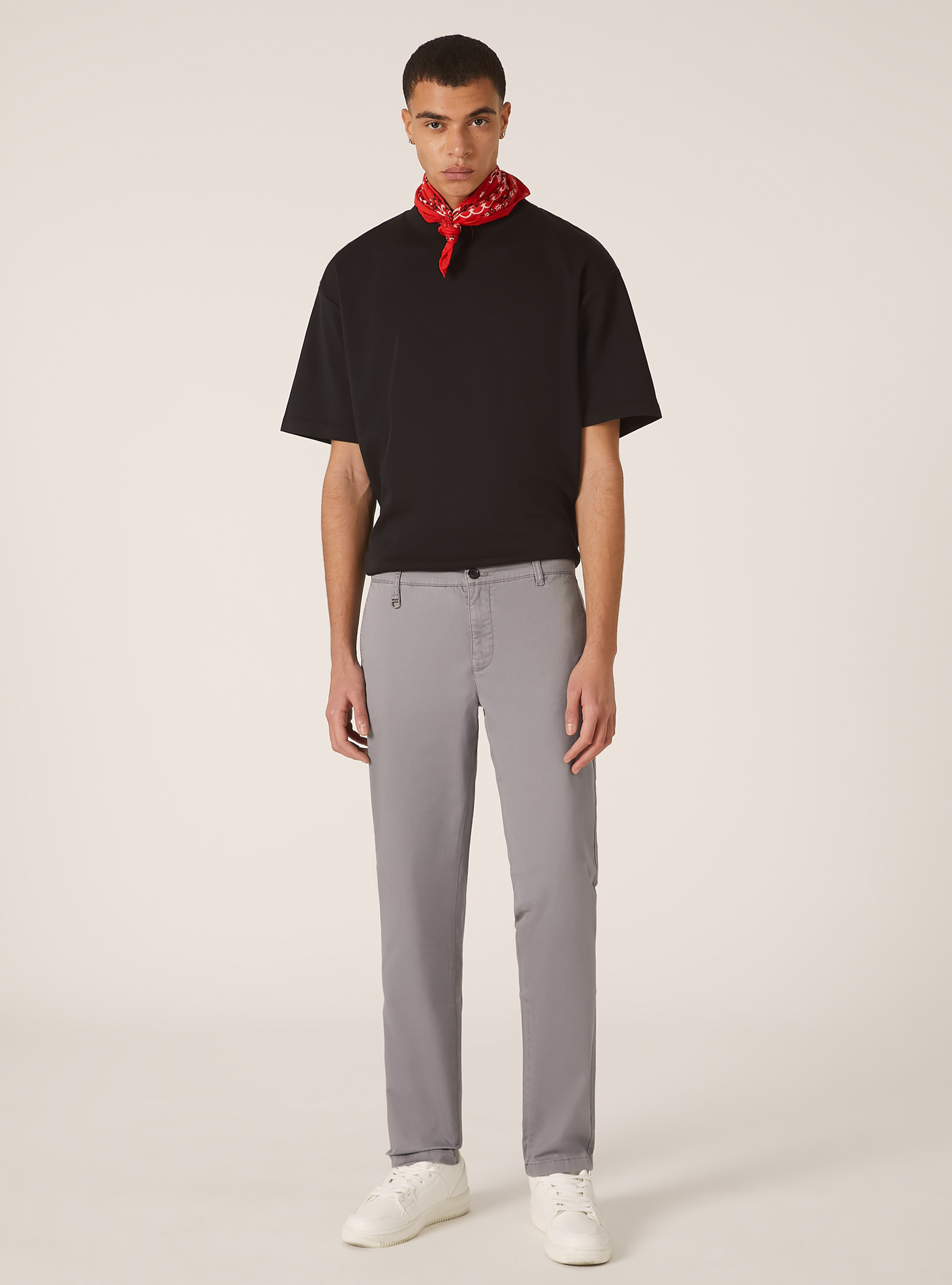 Skinny fit stretch twill chinos, GY3 GREY LIGHT