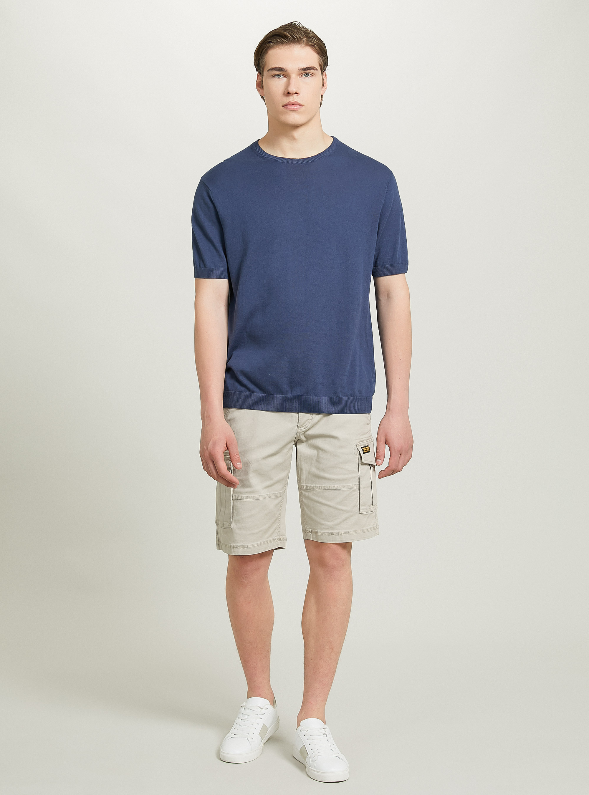 Short-sleeved cotton pullover, NA3 NAVY LIGHT