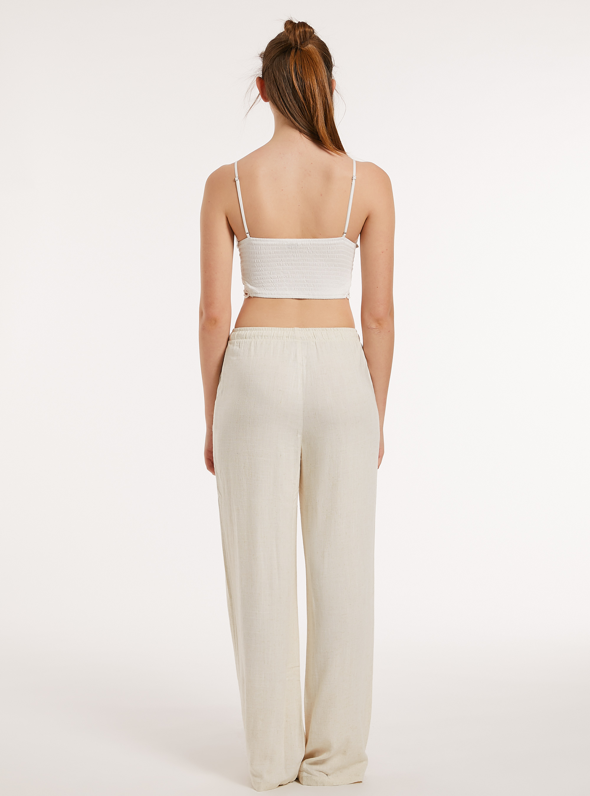 Macramé cropped top, WH1 OFF WHITE