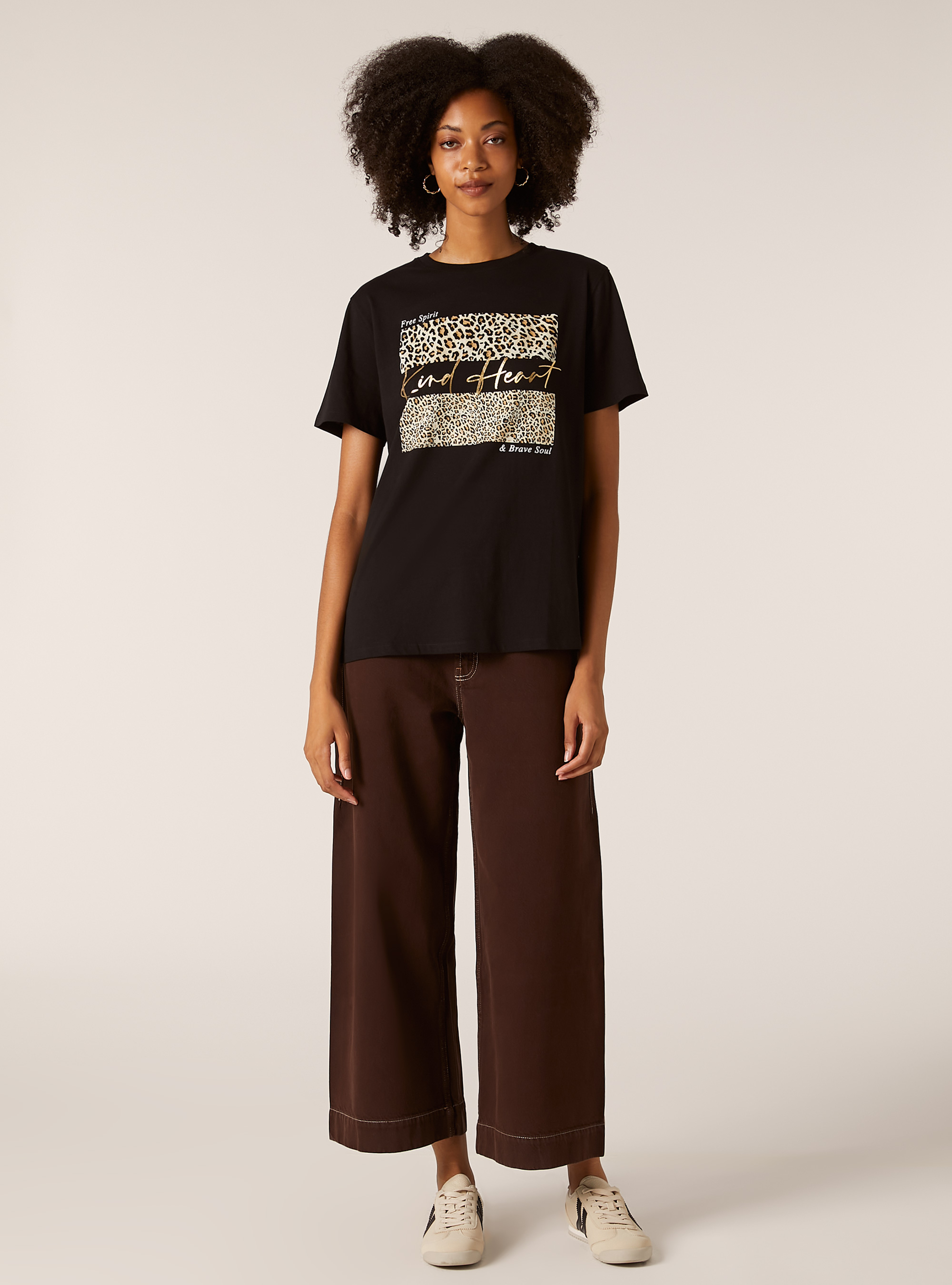 T-shirt à imprimé métallique, BK1 BLACK