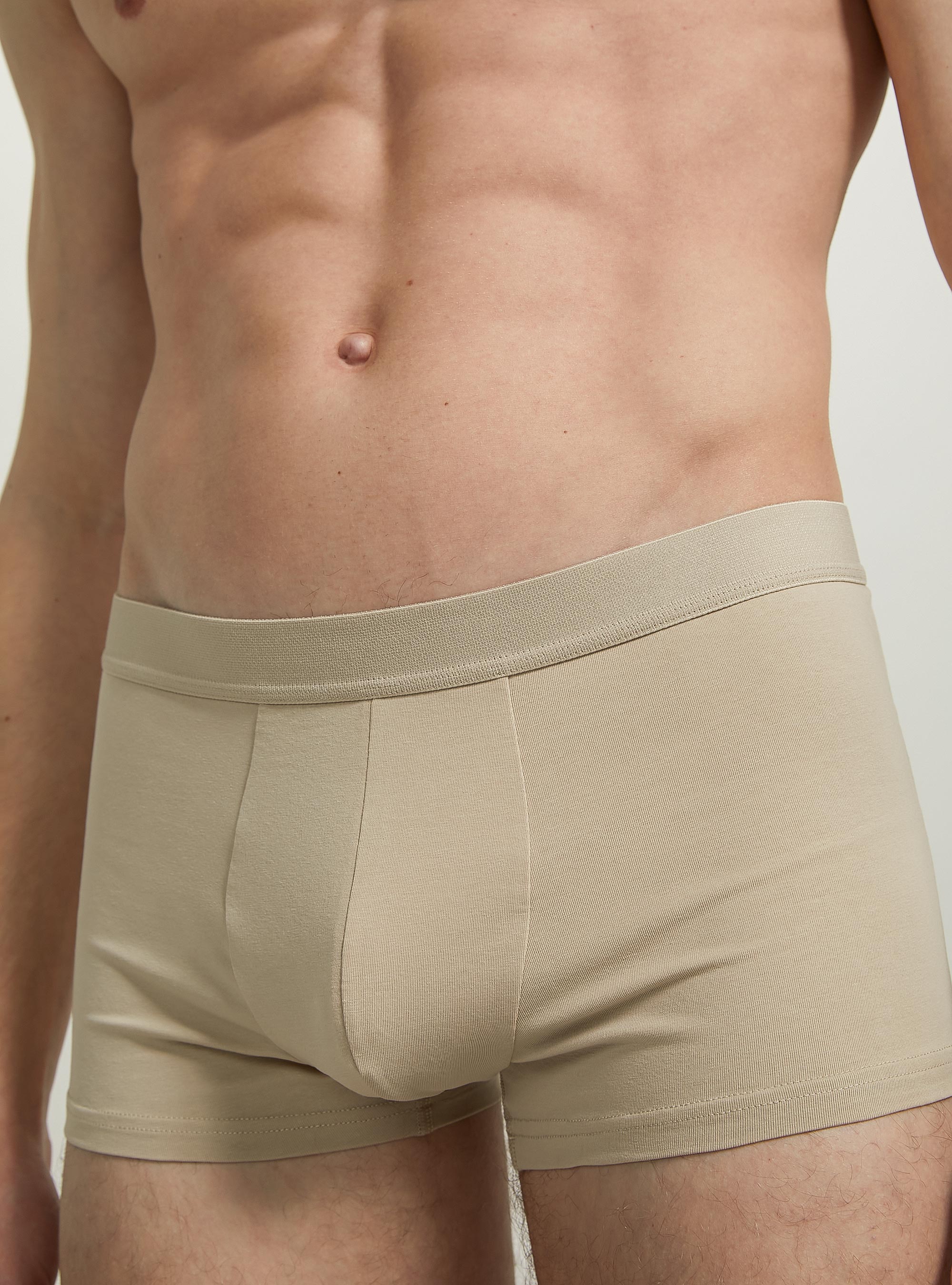 Set of 3 stretch cotton boxer shorts, BG2 BEIGE MEDIUM