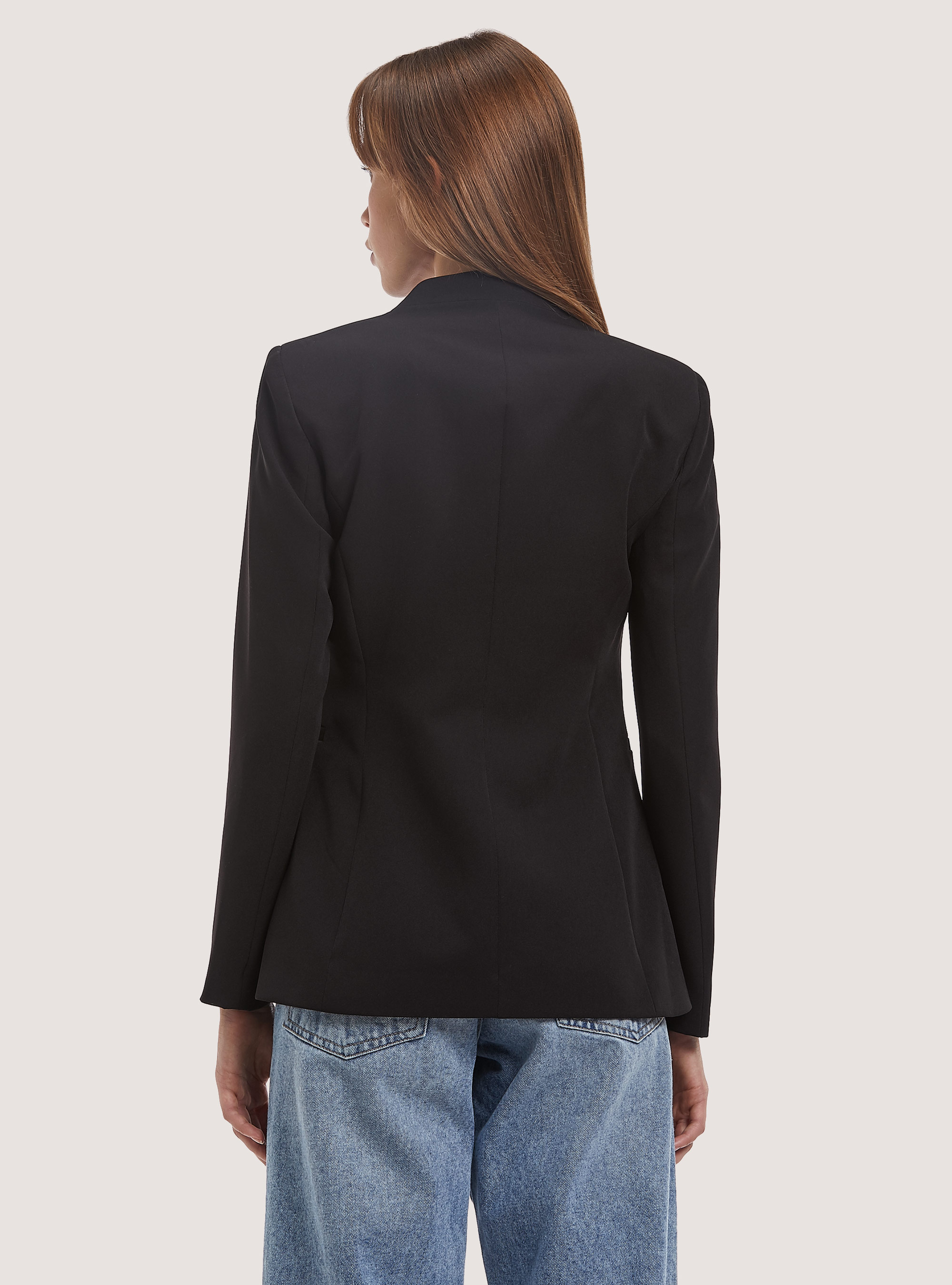 Plain-coloured blazer, BK1 BLACK