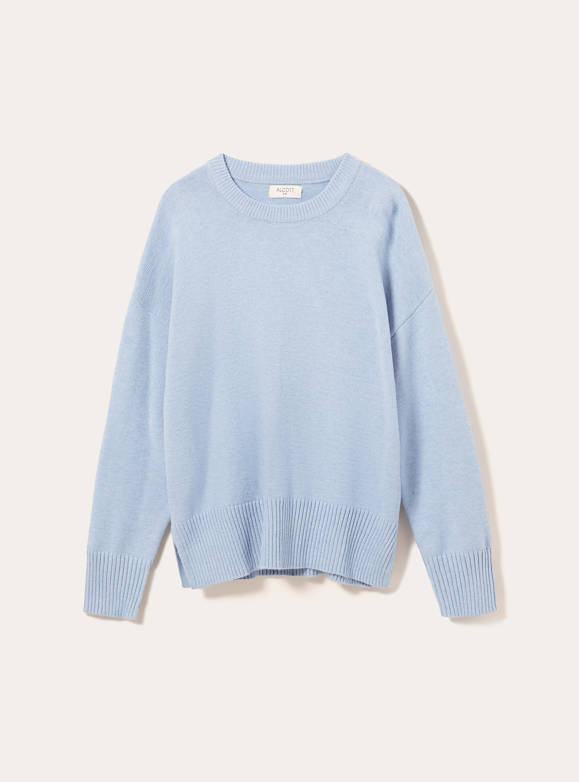 Maglia girocollo basic, MAZ2 AZURE MEL MEDIUM