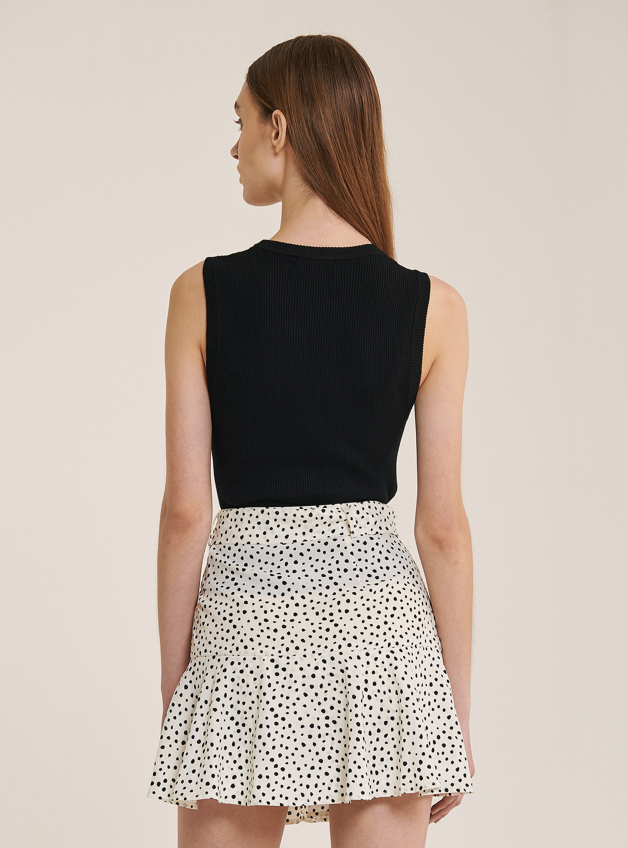 Gesättigter Pullover mit Ripp, C101 BLACK