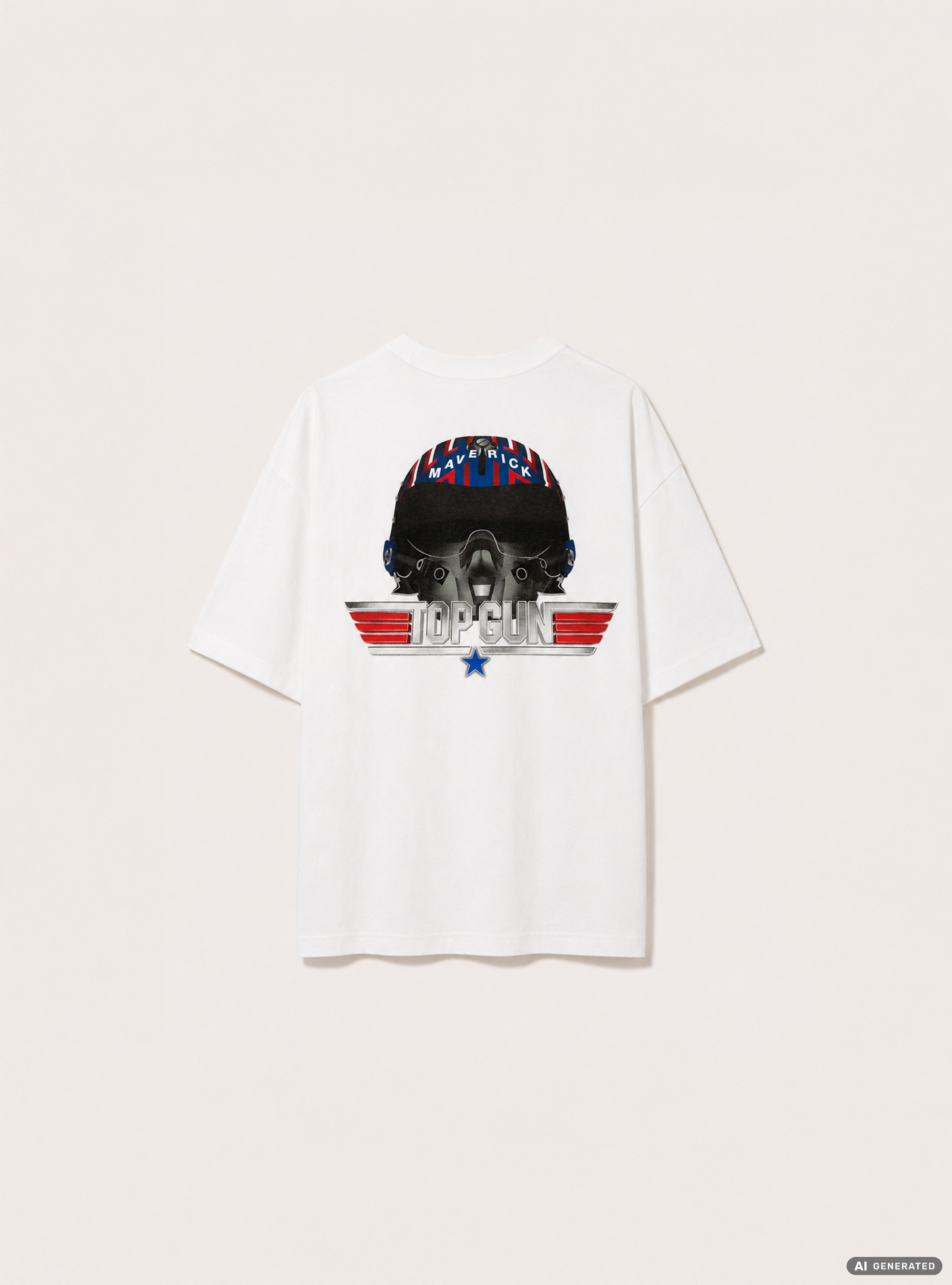 Licenza top gun t-shirt boxy, WH3 WHITE